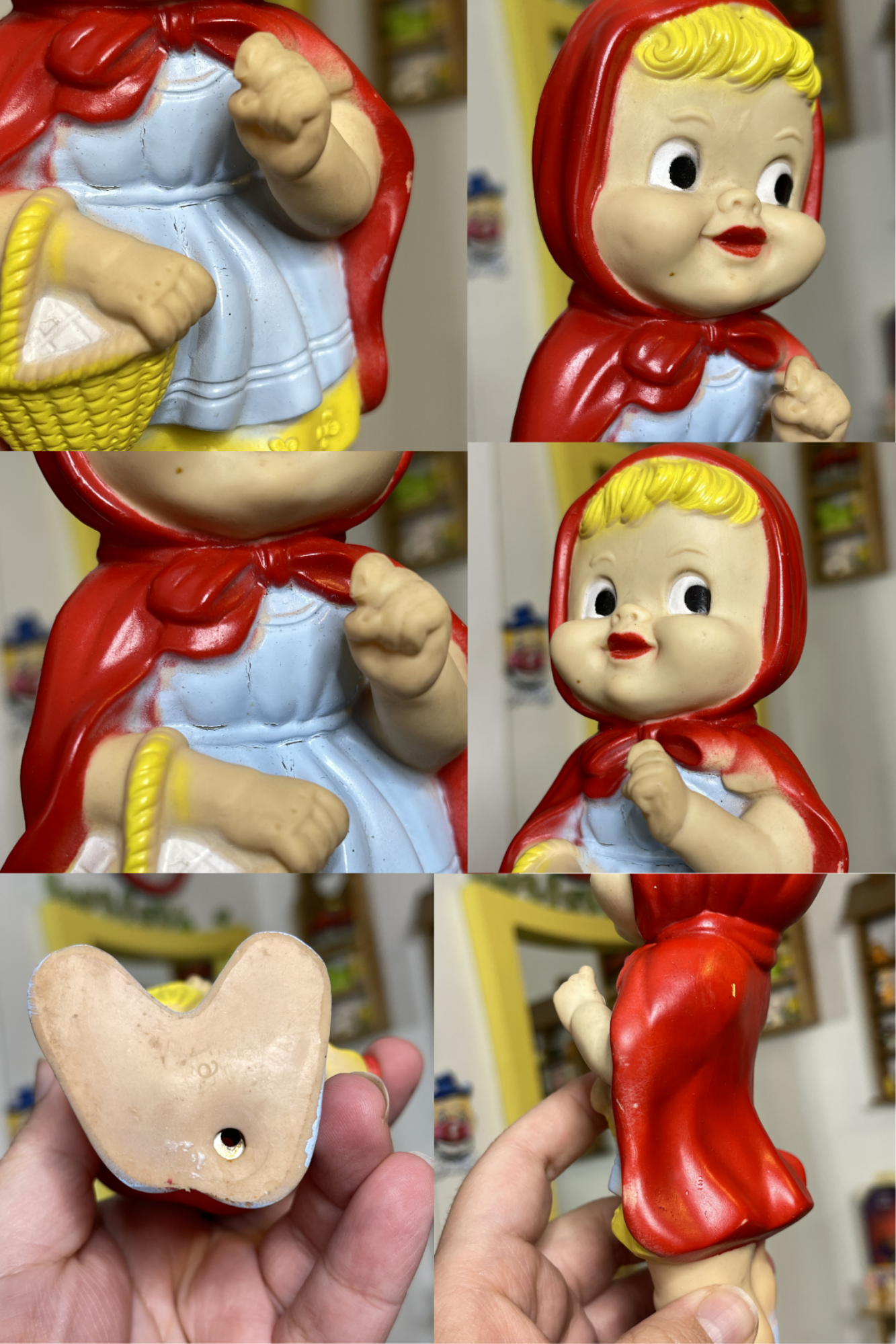 Vintage Little Red Riding Hood Toy Squeak Doll Toy