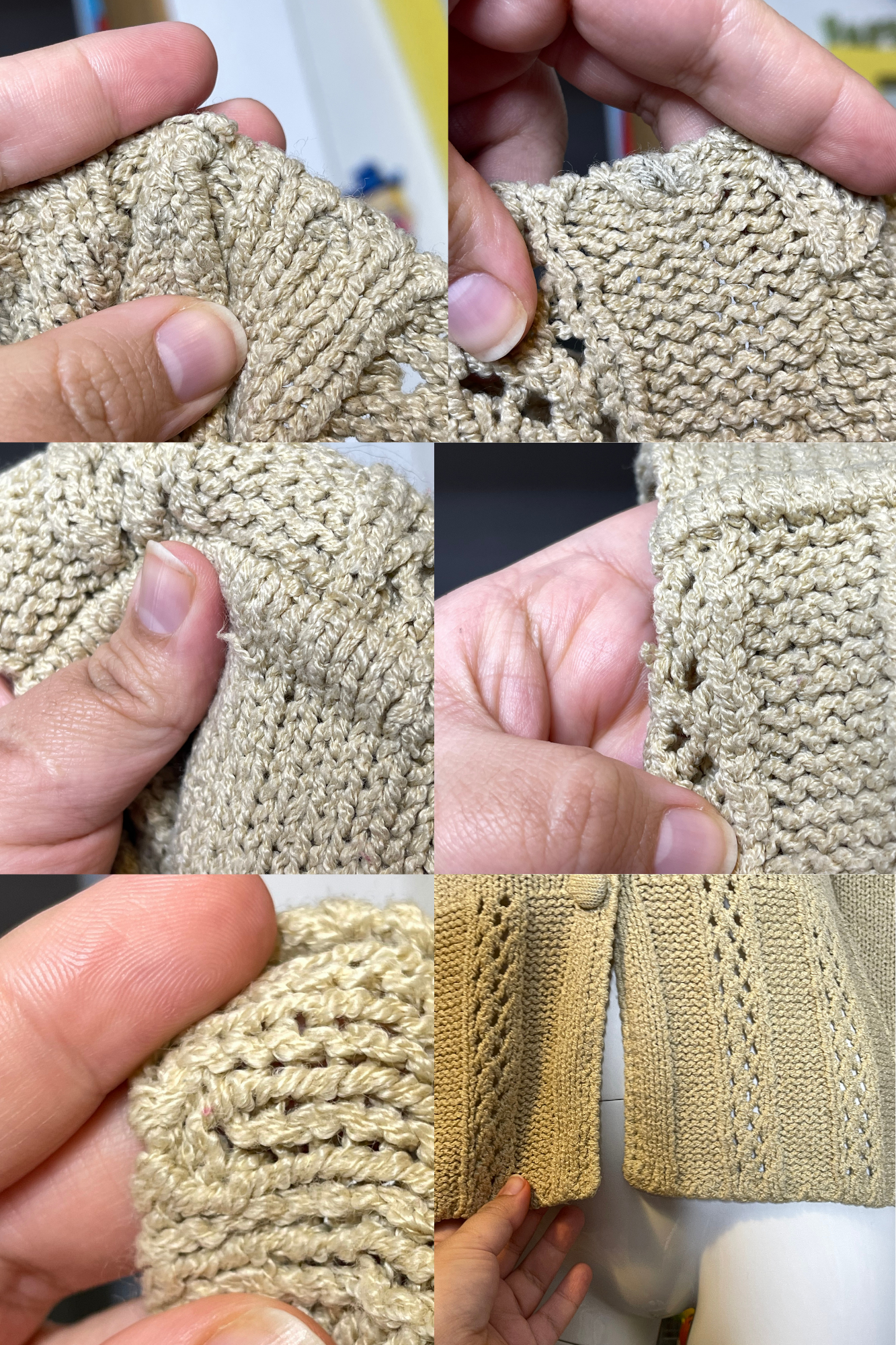 Vintage Gold Tan Wide Sleeve Knit Cardigan Sz S