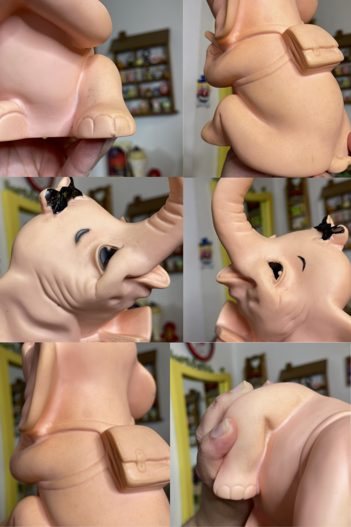 Vintage 1960's Pink Elfi Elephant Squeak Toy
