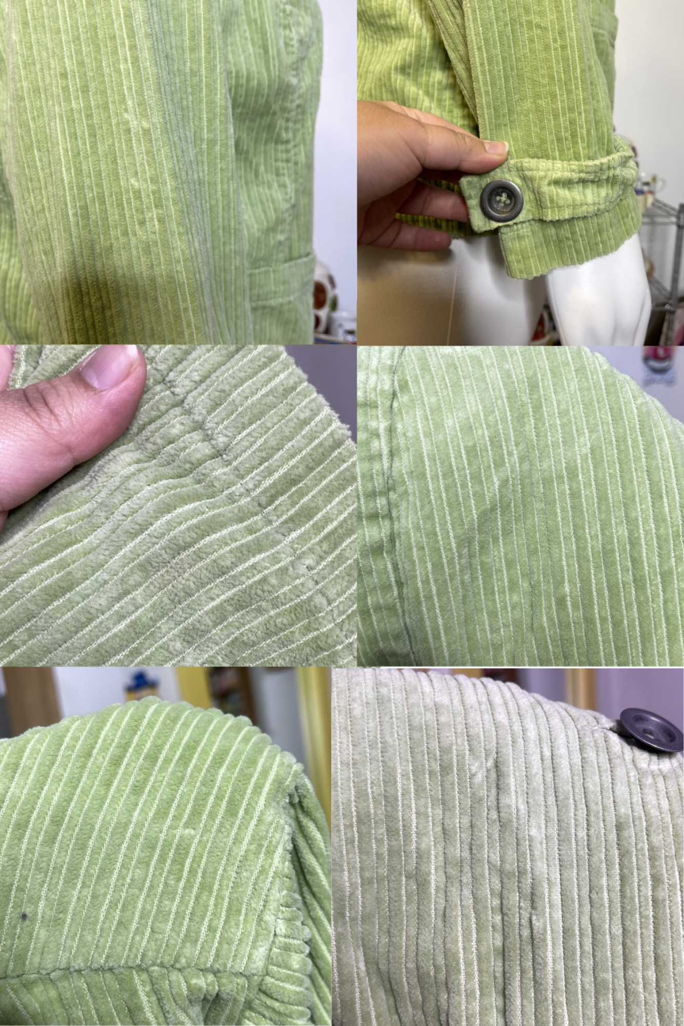 2000s Apple Green Corduroy Jacket Sz XXL