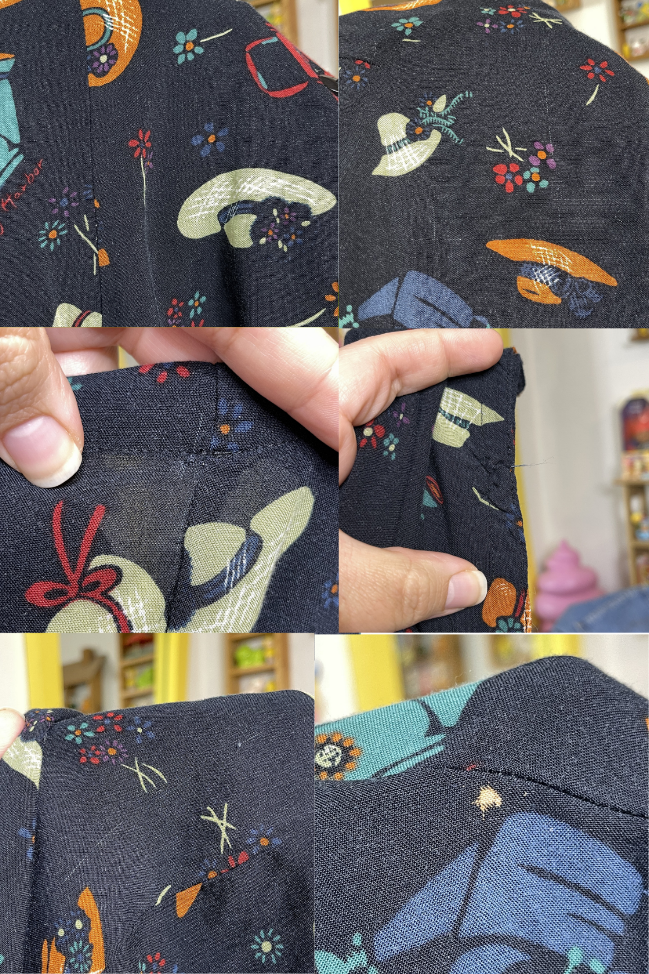 Vintage Whimsy Sun Hat & Watering Can Print Maxi Dress Sz L