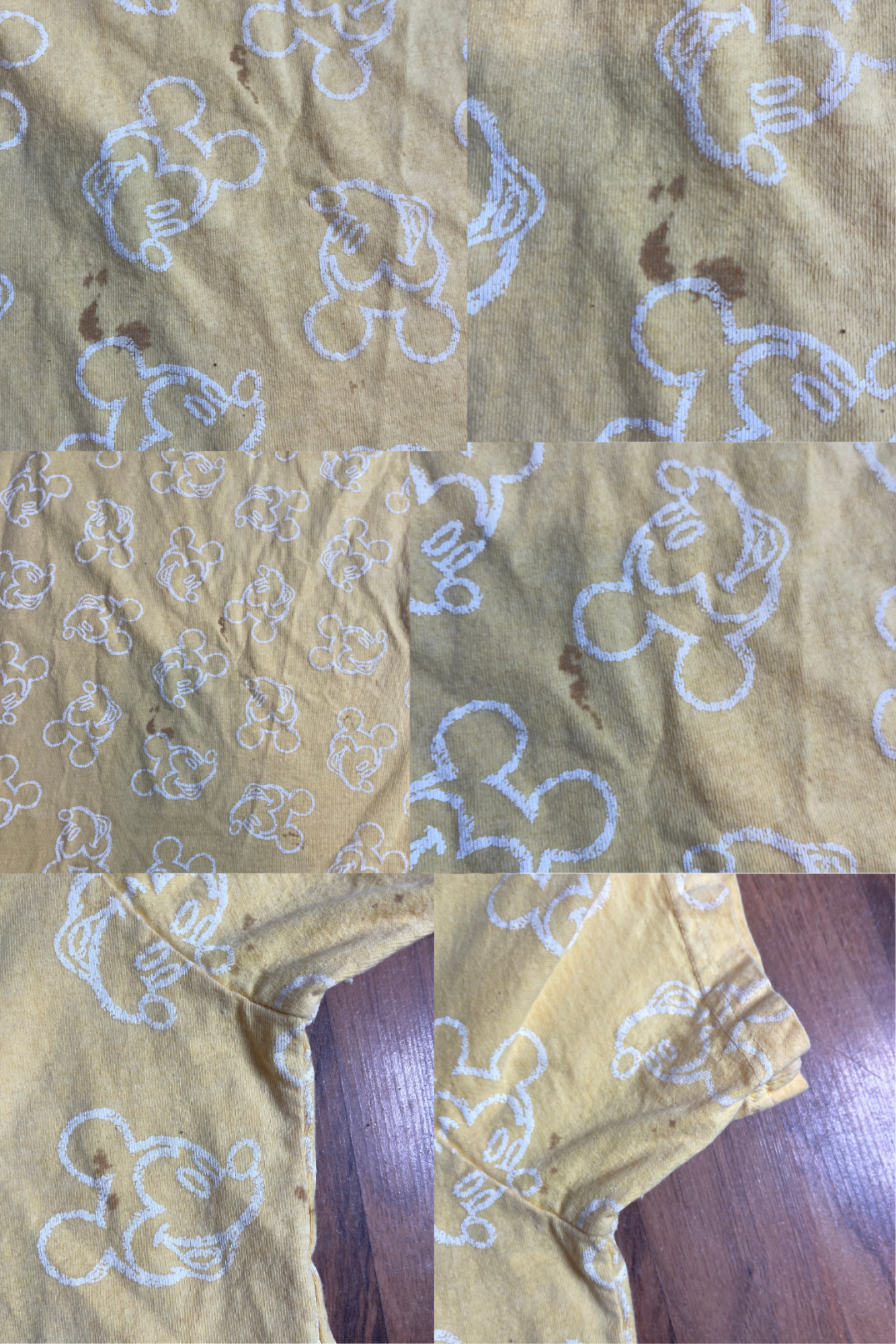 Vintage Yellow Mickey Mouse Oversized Mini Dress Sz XL