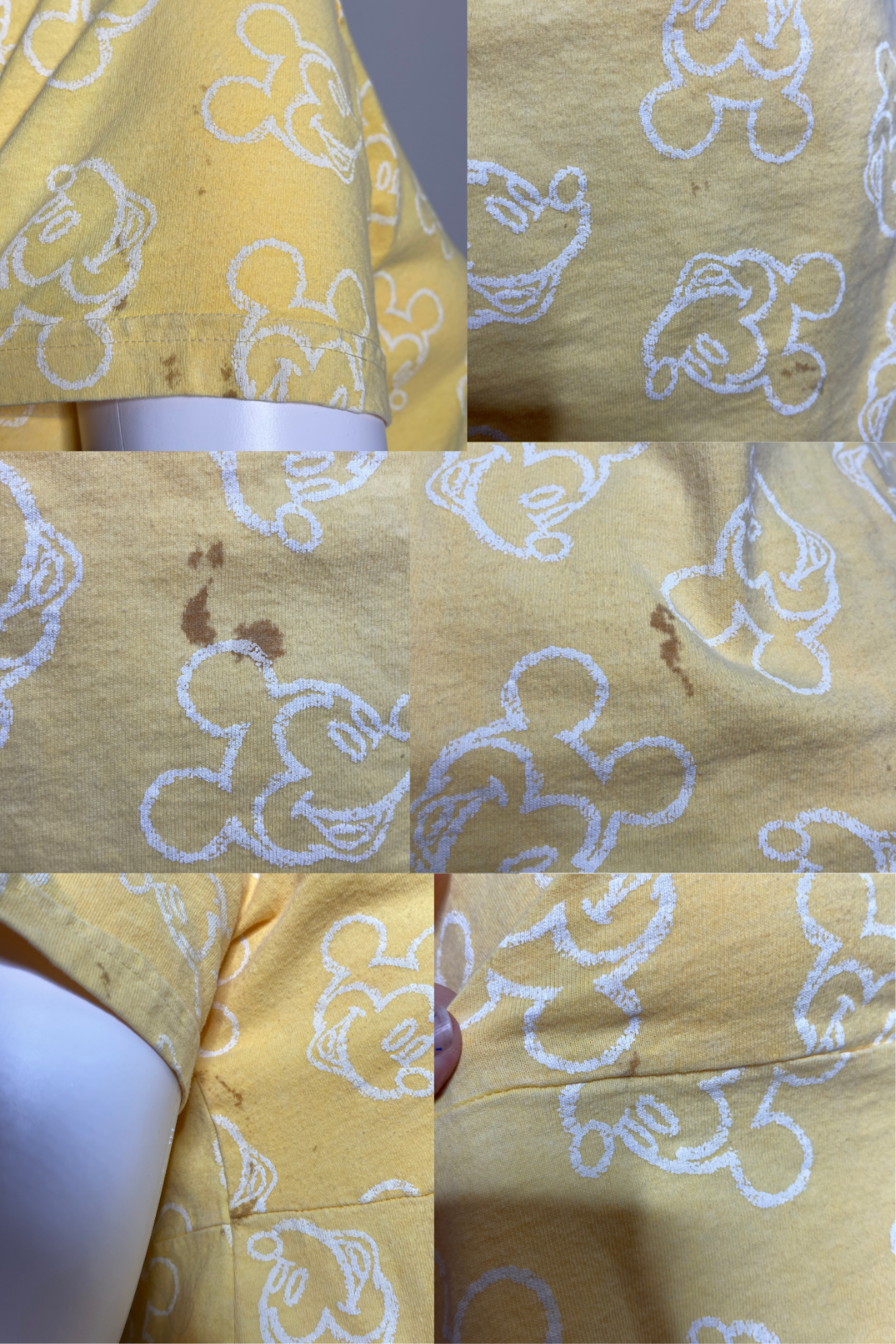 Vintage Yellow Mickey Mouse Oversized Mini Dress Sz XL