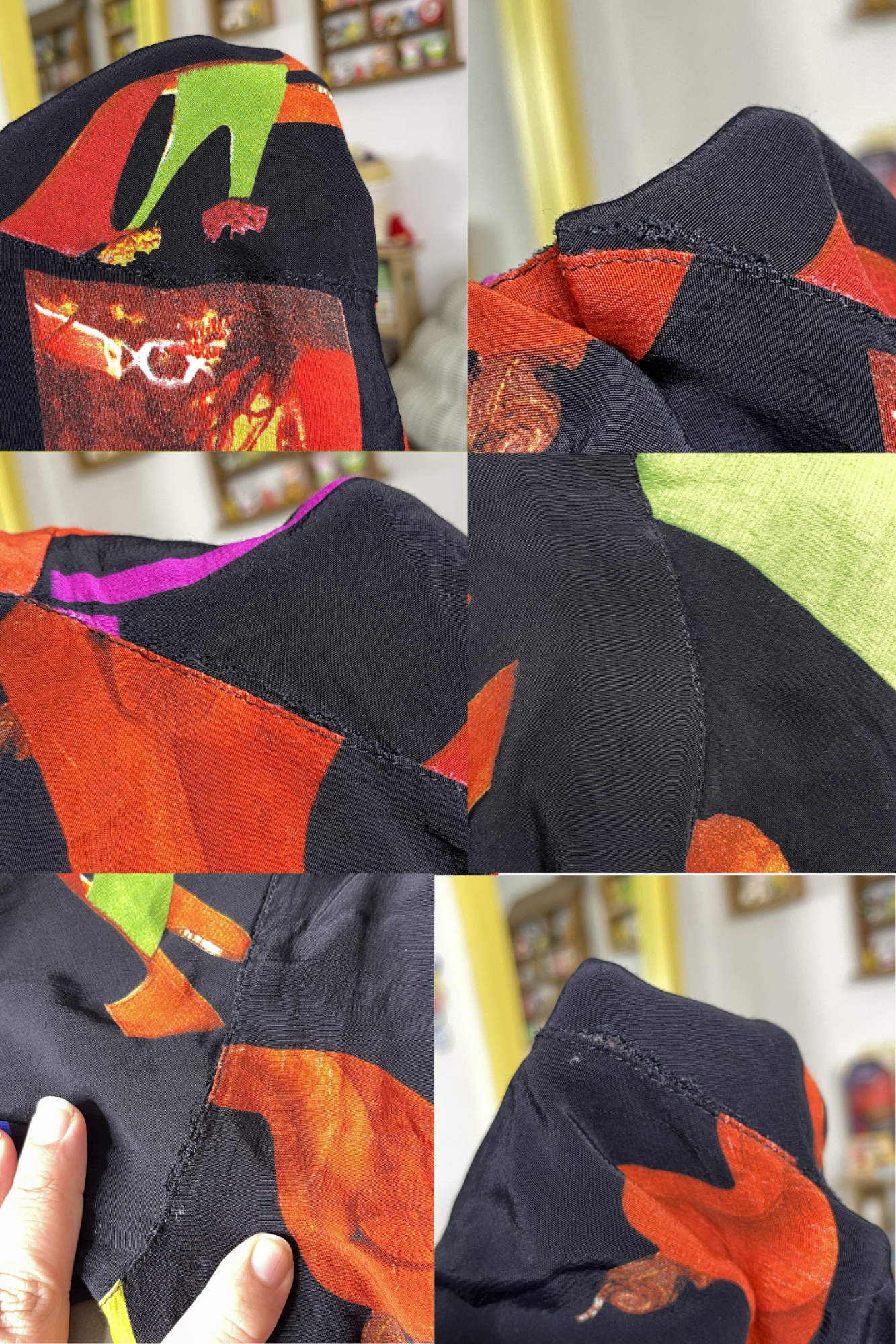 Vintage Funky Colorful Artsy Collared Button Down Sz M