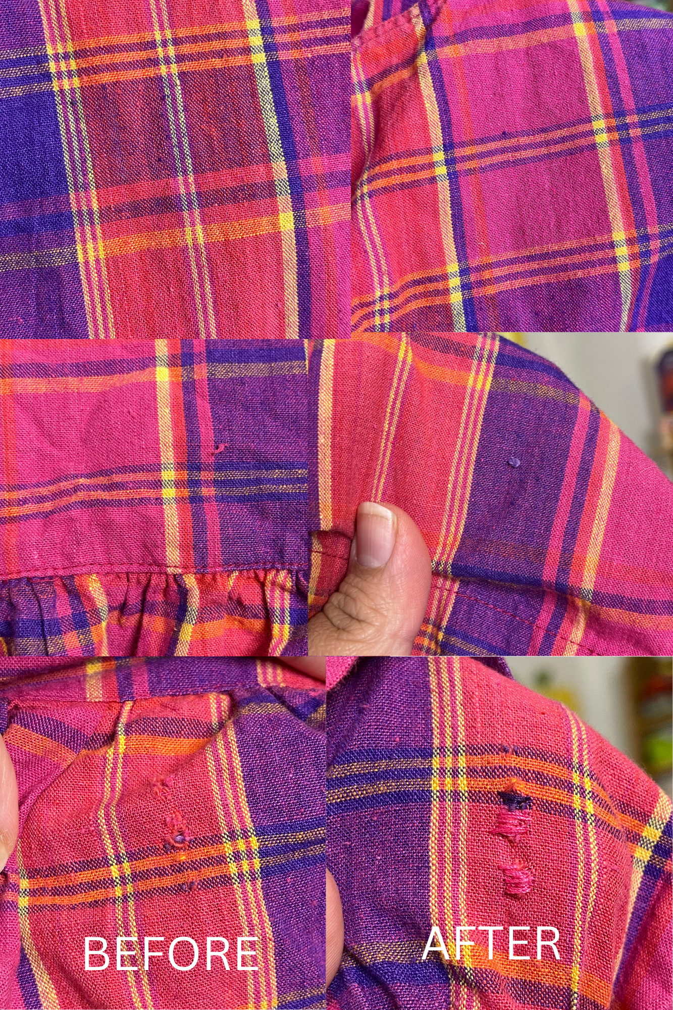 Vintage 90s Colorful Flowy Oversized Plaid Dress Sz M/L