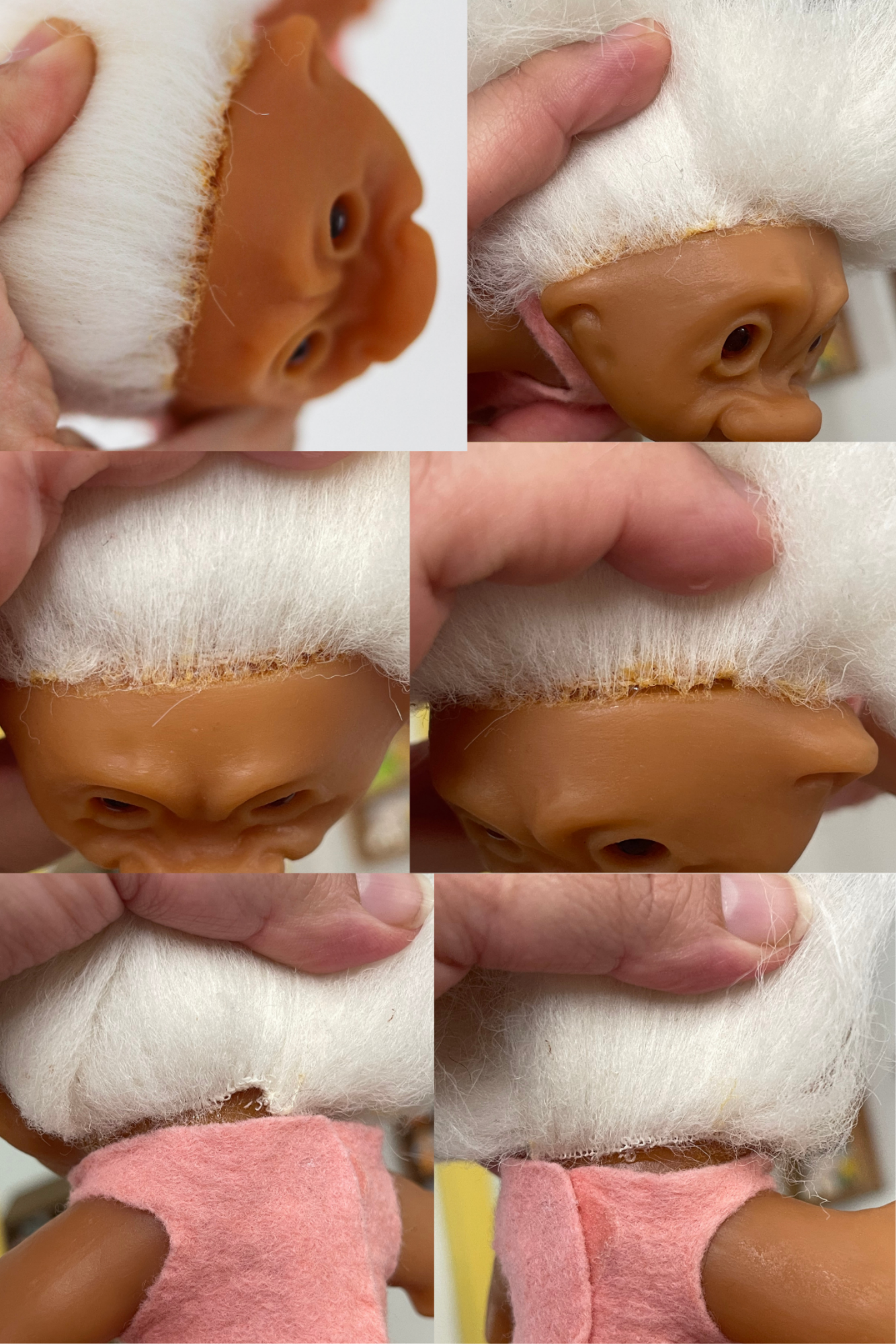 Vintage 80s White Hair Dam Troll Doll