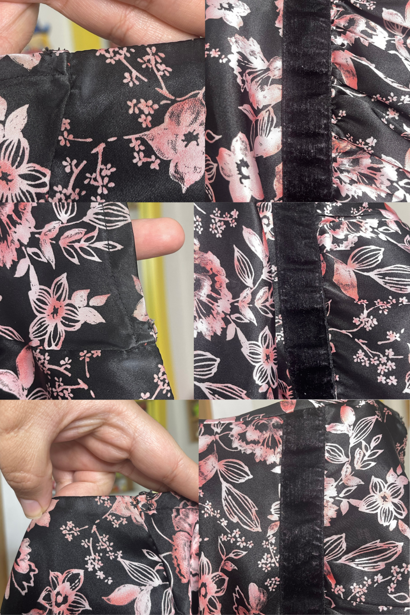 2000s black and pink floral milkmaid top sz L