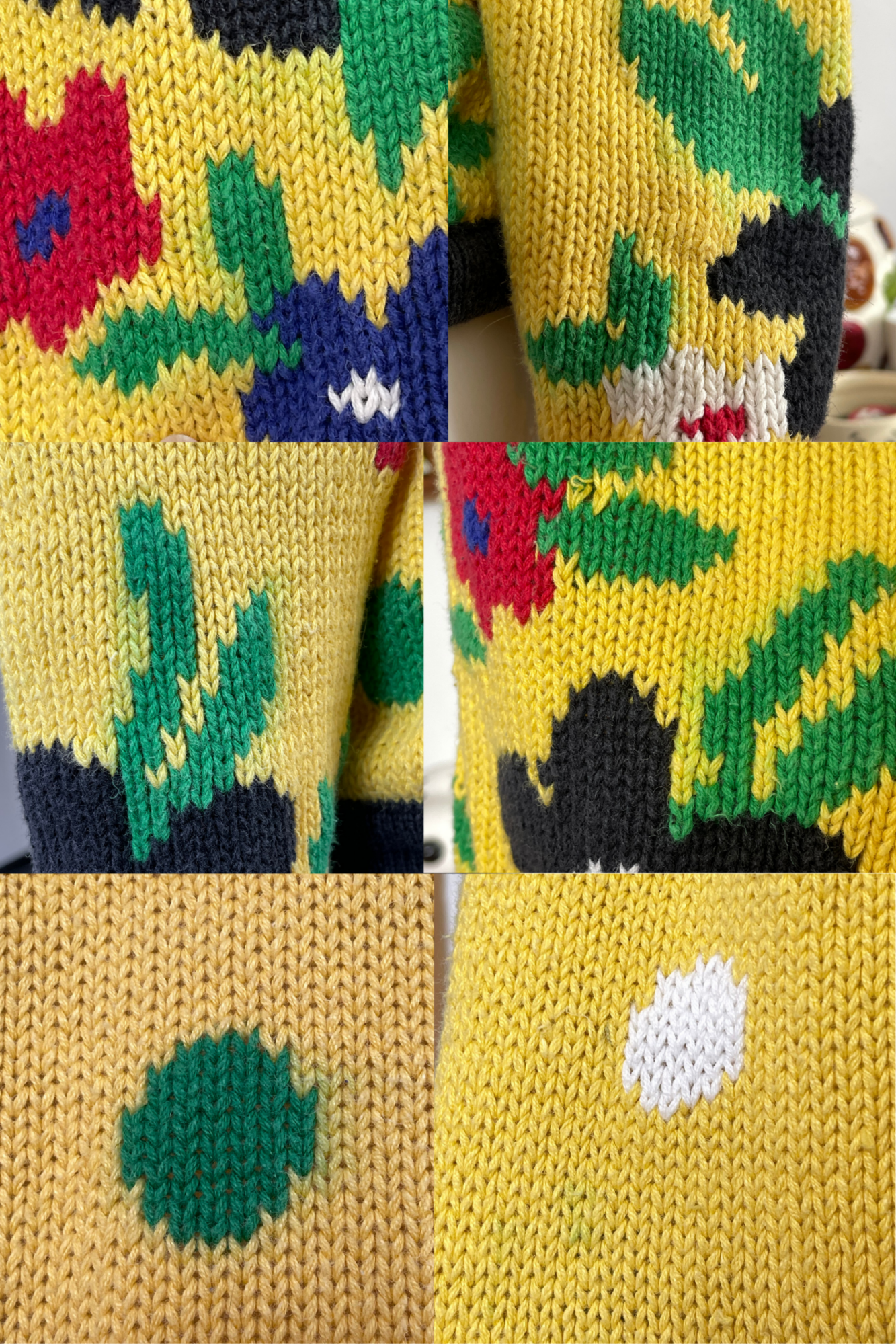 Vintage 90s Colorful Flower Polka Dot Clown Cardigan Sz S/P