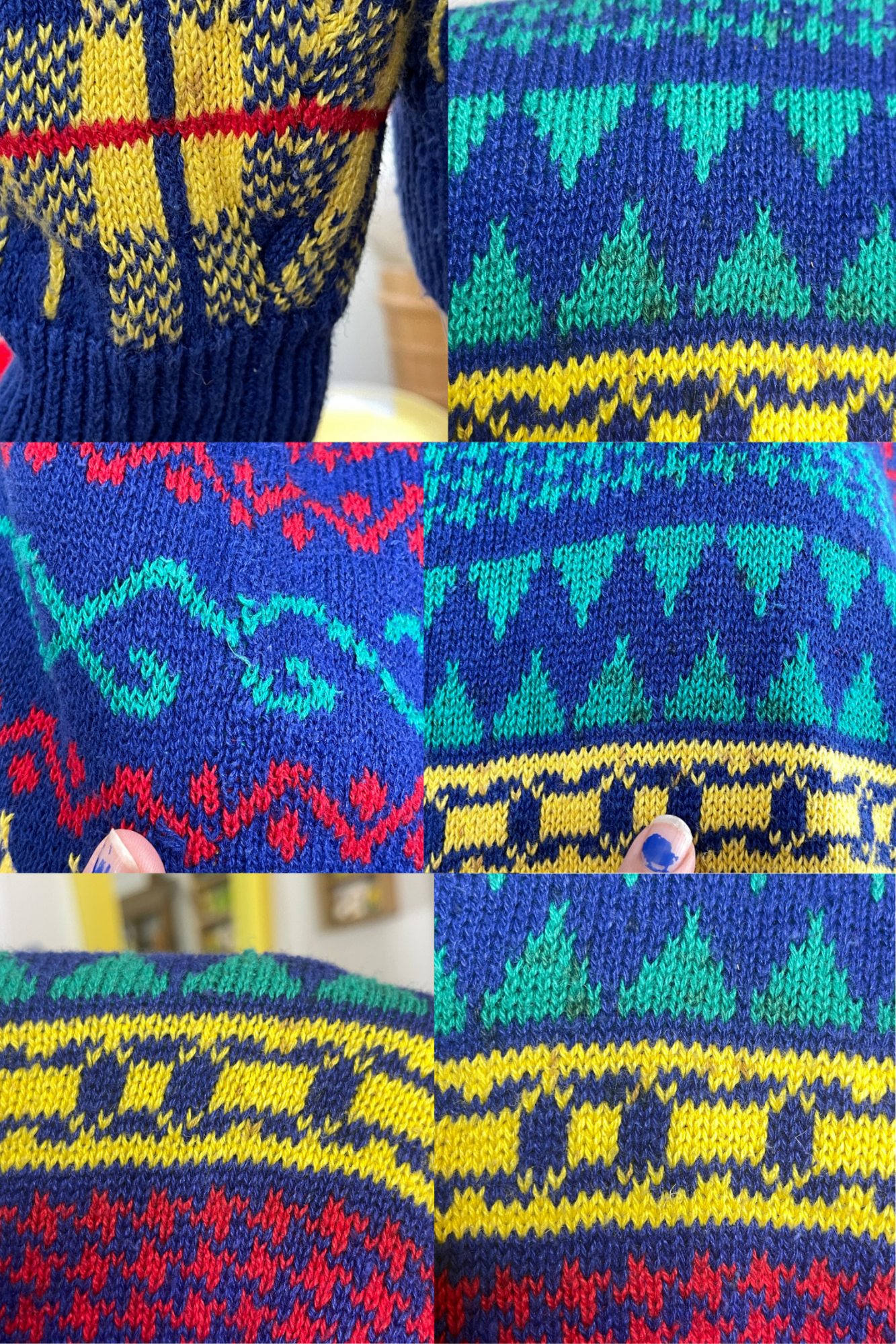 Vintage 90s Primary Retro Oversized Knit Sweater Sz M