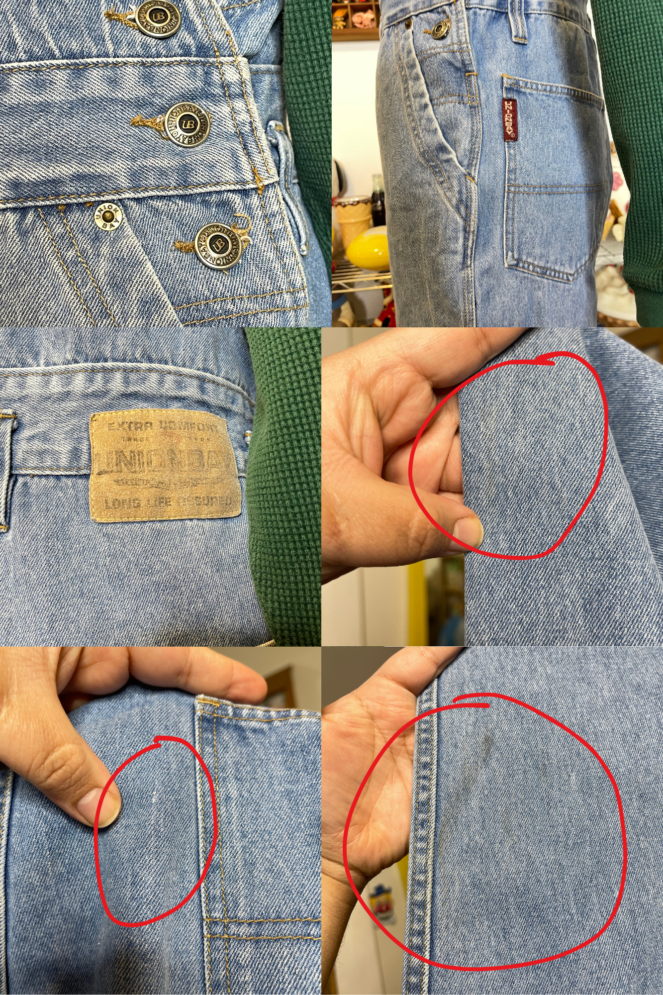 Vintage Light Wash UnionBay Denim Overalls Sz M