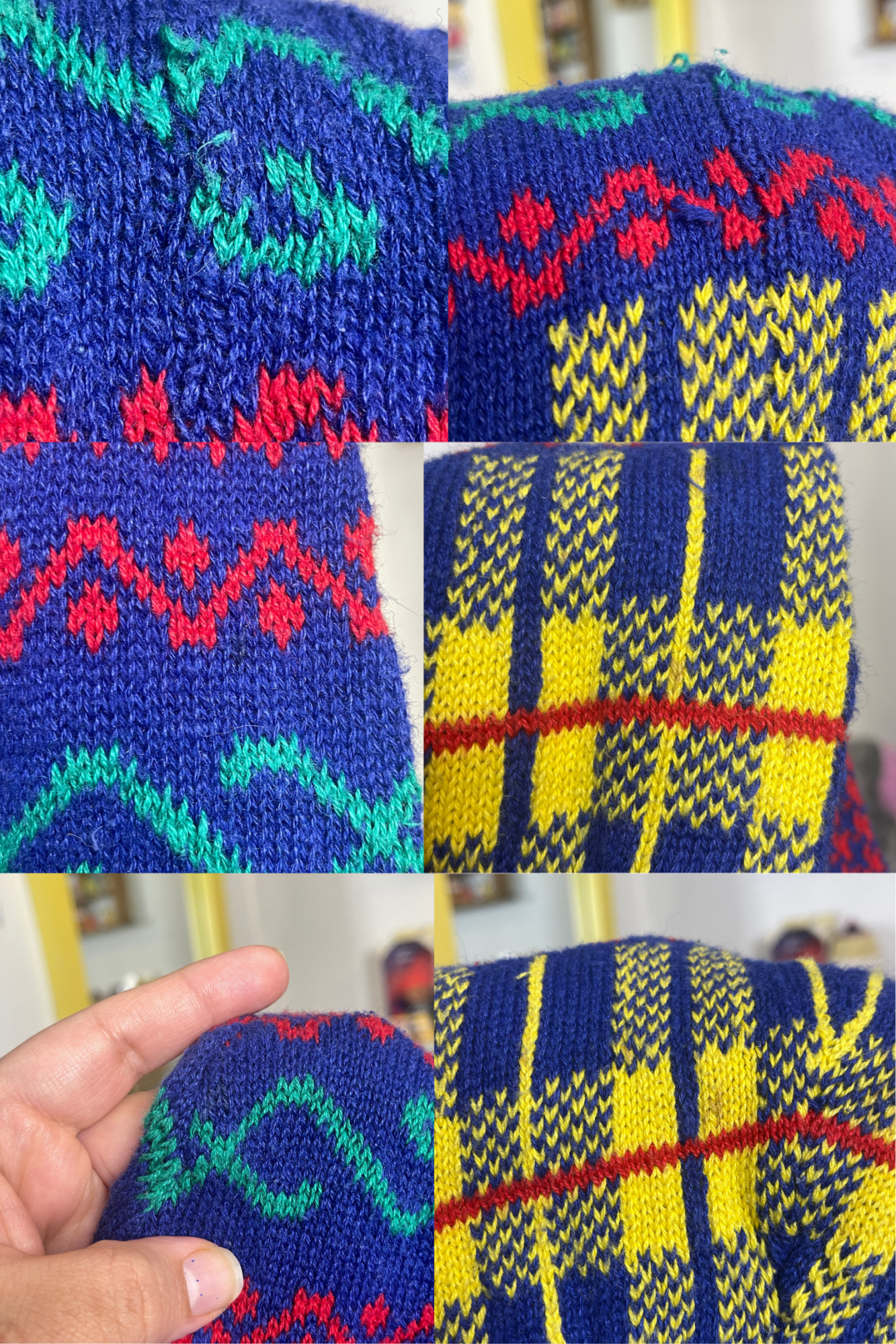 Vintage 90s Primary Retro Oversized Knit Sweater Sz M