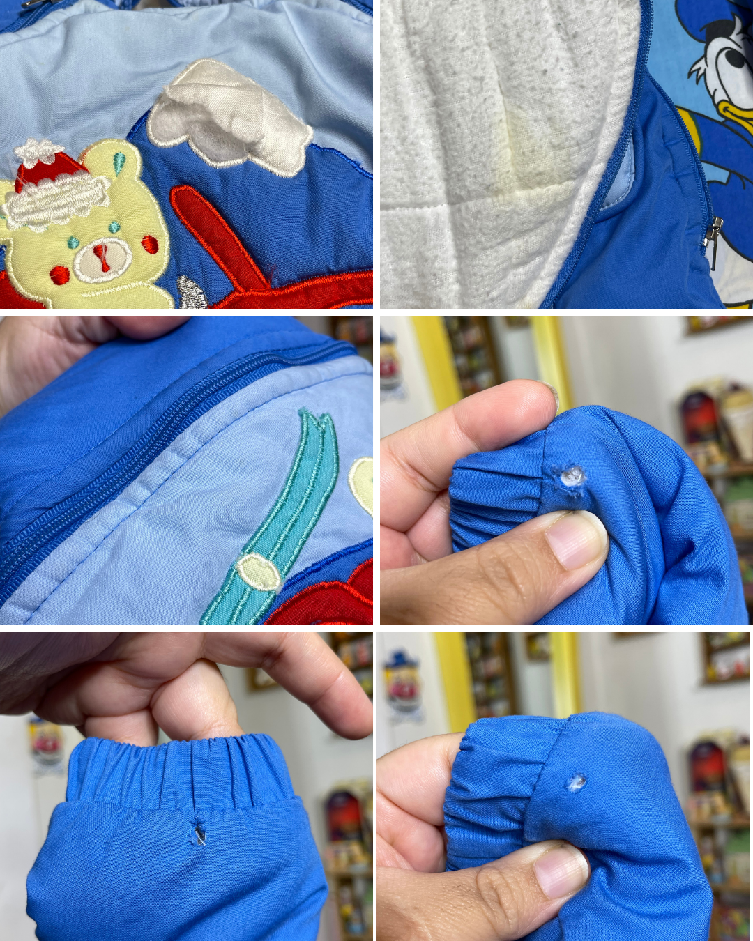 Vintage Colorful Blue Bear One Piece Snowsuit Sz 12M