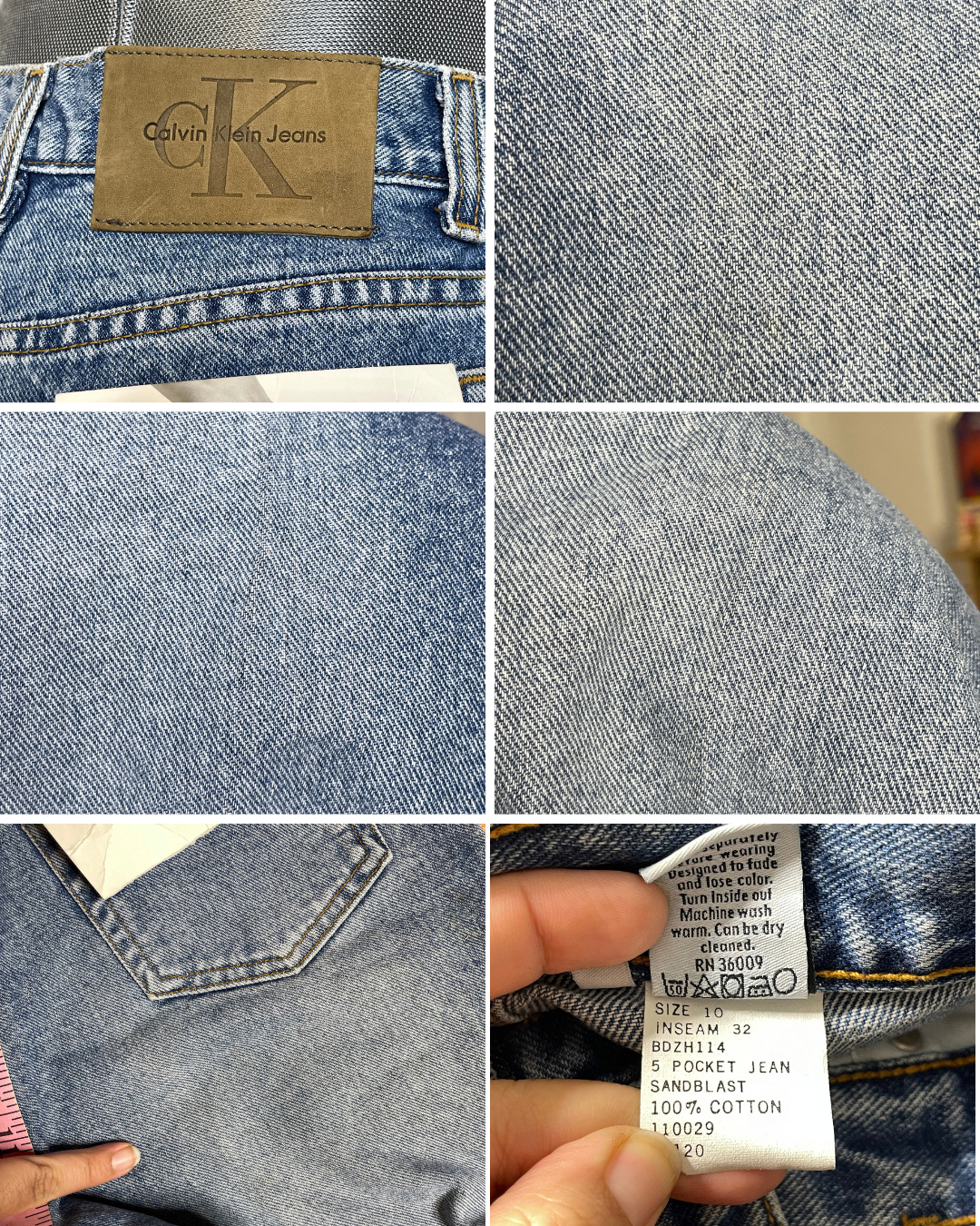Vintage Deadstock Light Wash Calvin Klein High Waisted Denim Jeans Sz 10 29in