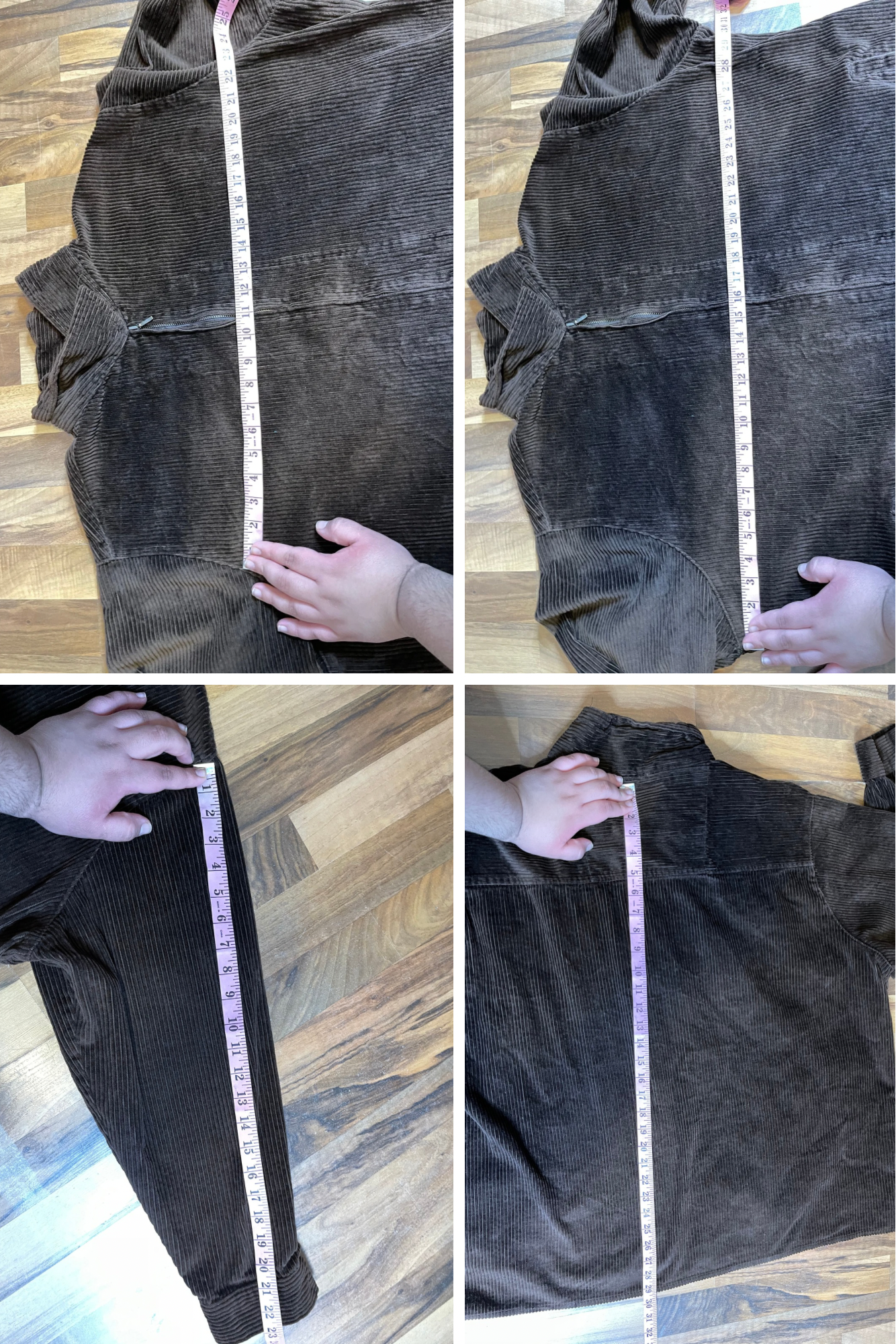 Vintage Brown NorthCrest Corduroy Zip-Up Jacket Sz 26W/28W