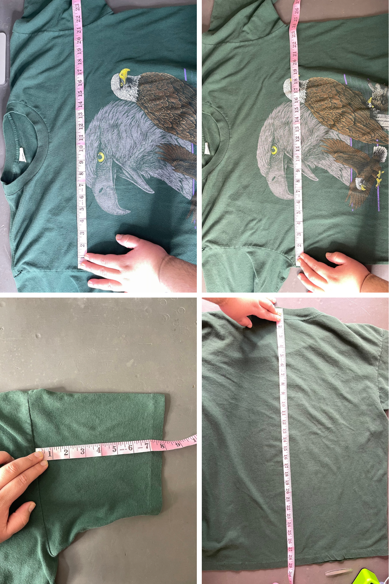 Vintage 90s Green Eagle Graphic Tee Sz XL