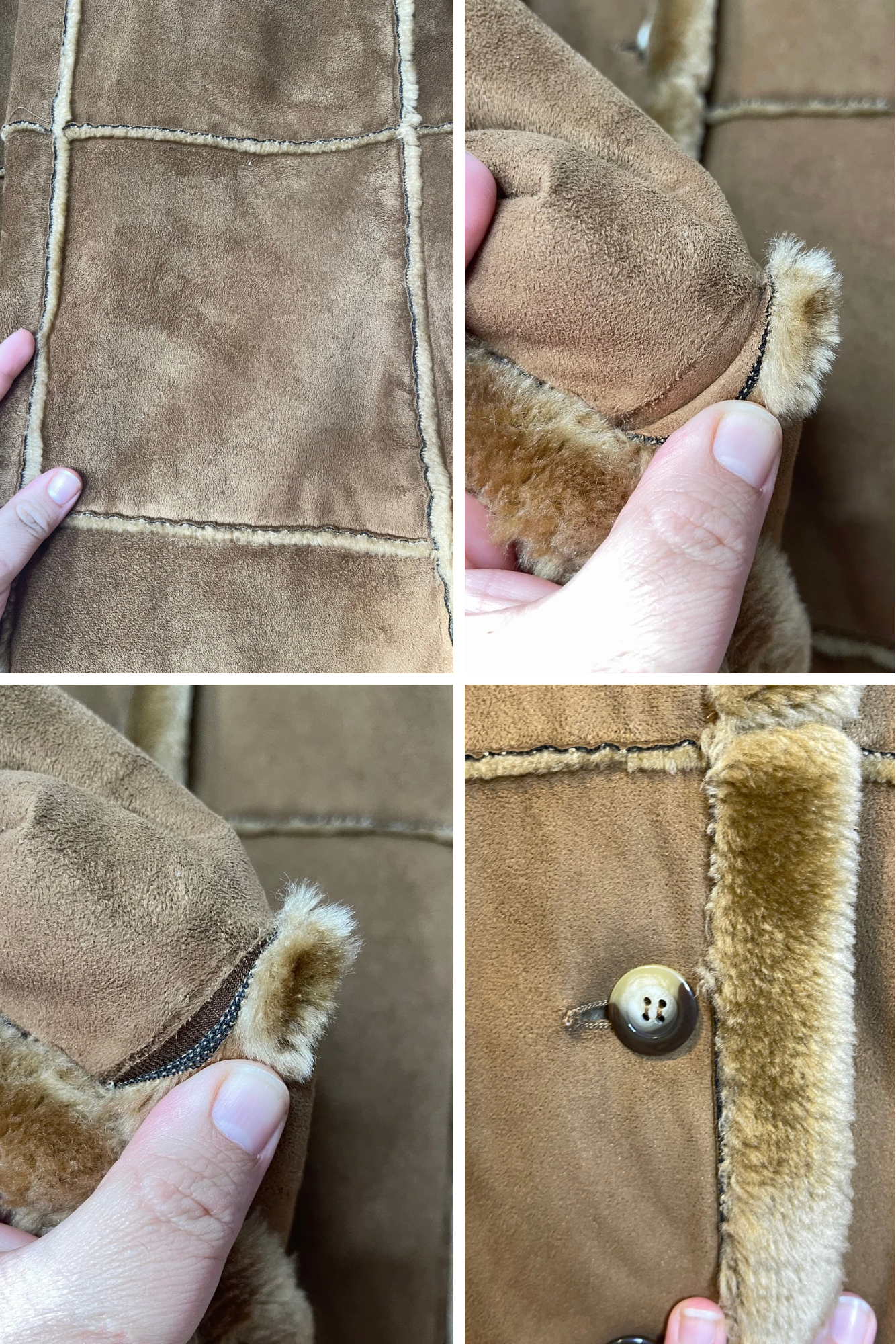 2000s Plus Size Faux Fur Suede Long Coat Sz 1X