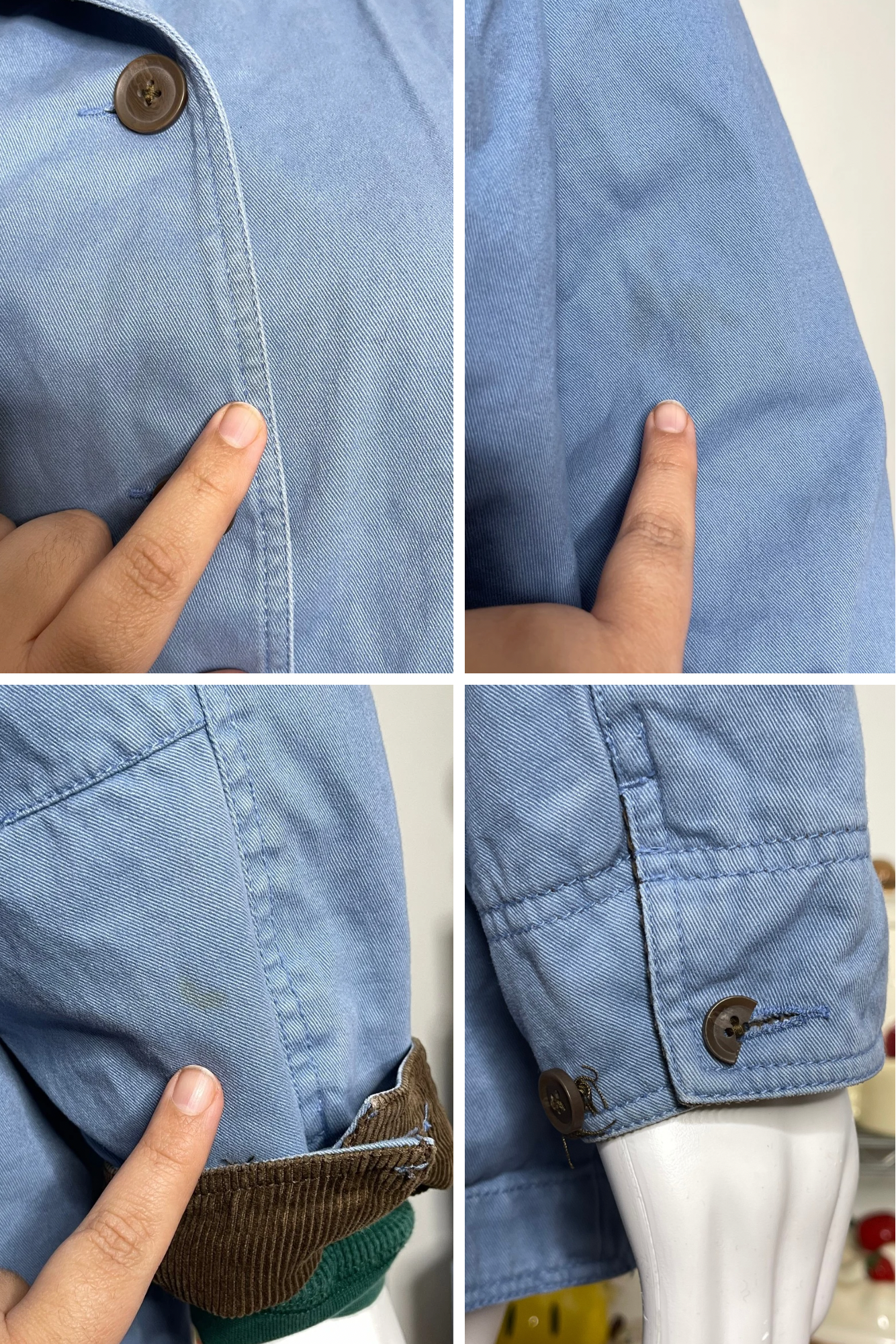 2000s Blue Corudroy Barn Coat Sz 2X