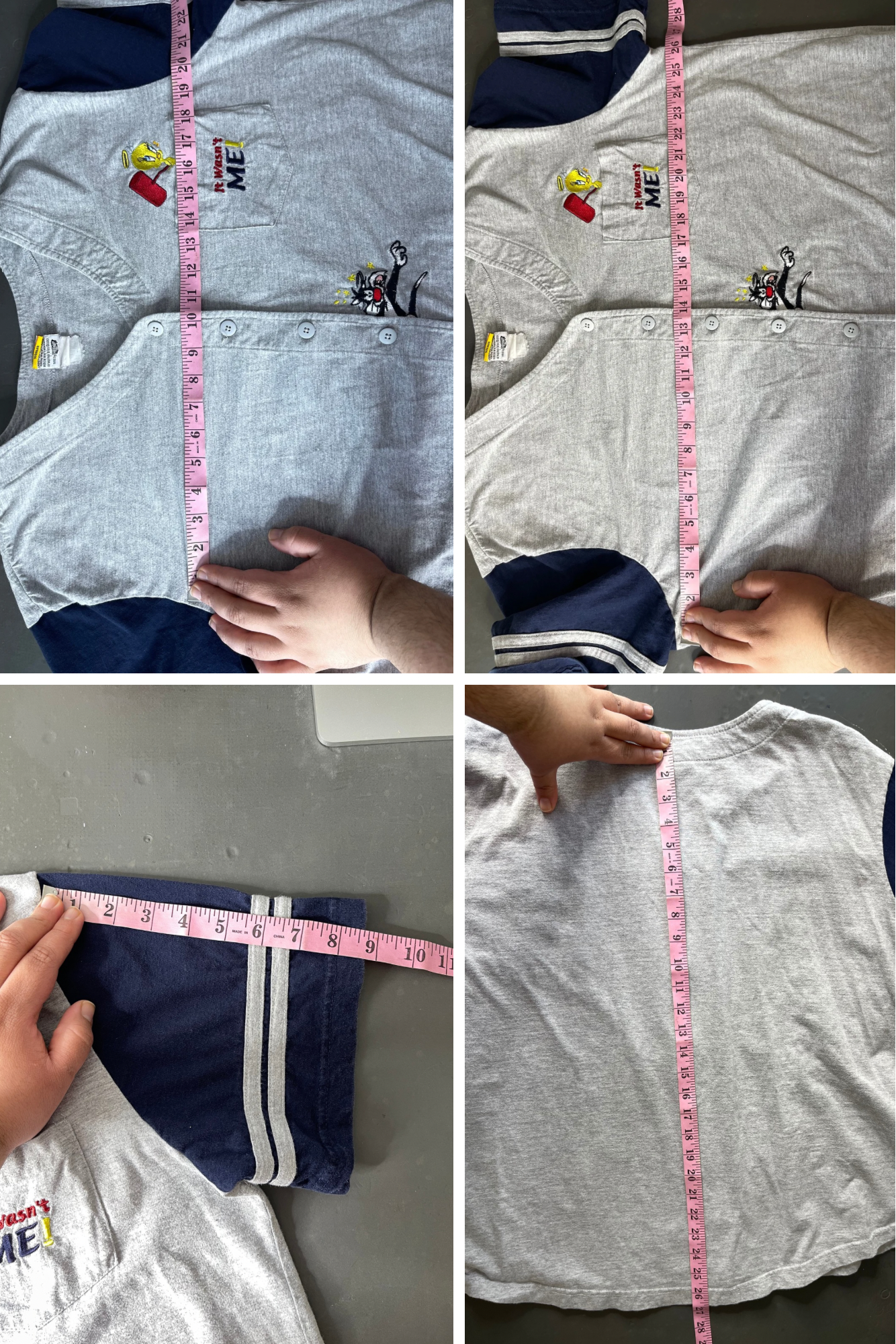 2000s Looney Tunes Plus Size Baseball Style Top Sz 2X