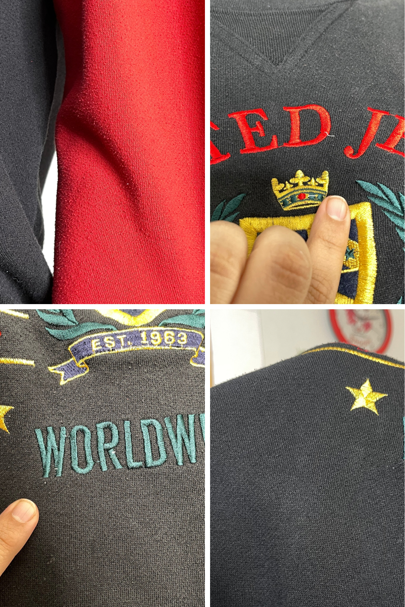 Vintage 90s Limited Jeans Embroidered Crewneck Sweater Sz XL