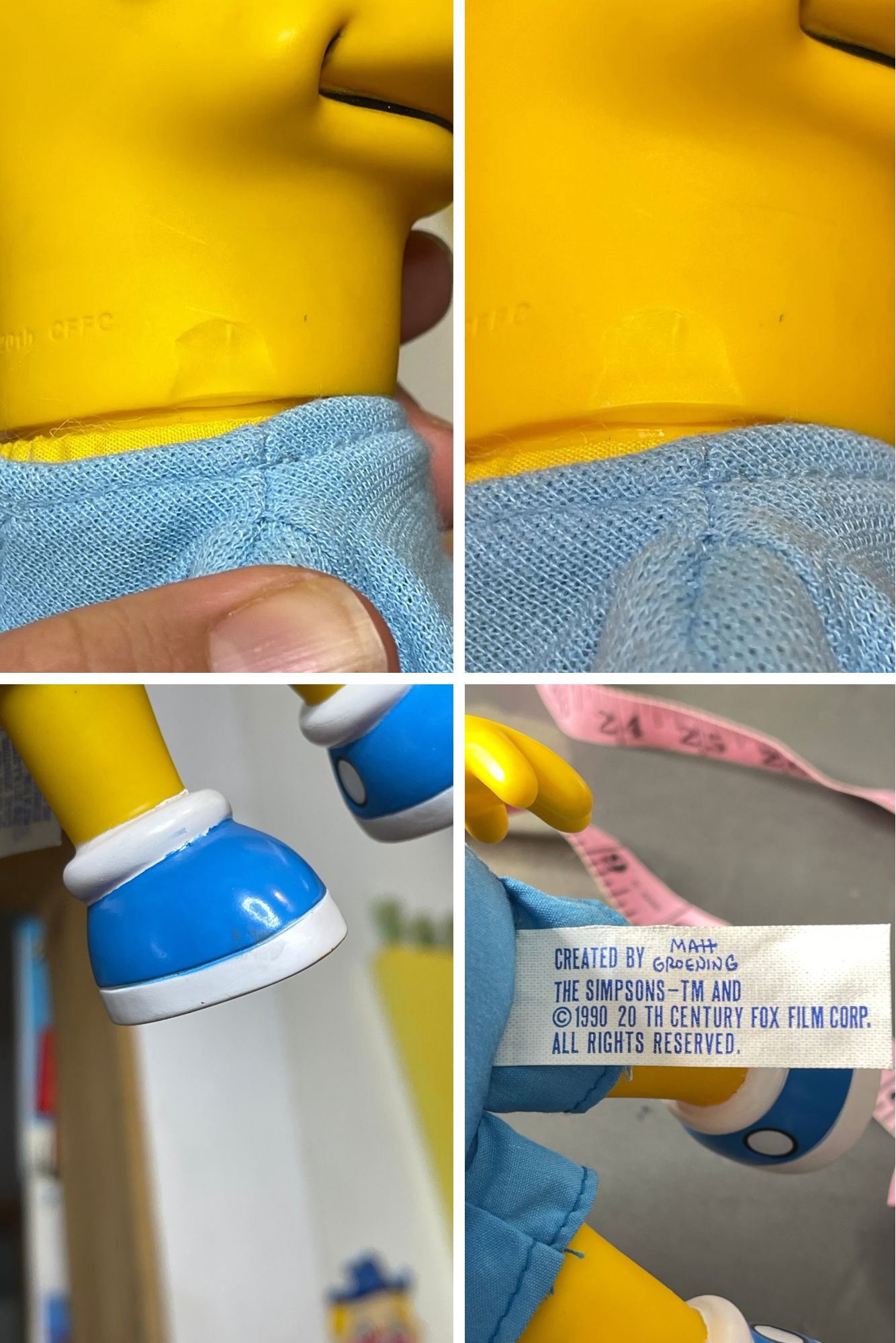 Vintage 90s Bart Simpson Vinyl Plush Doll