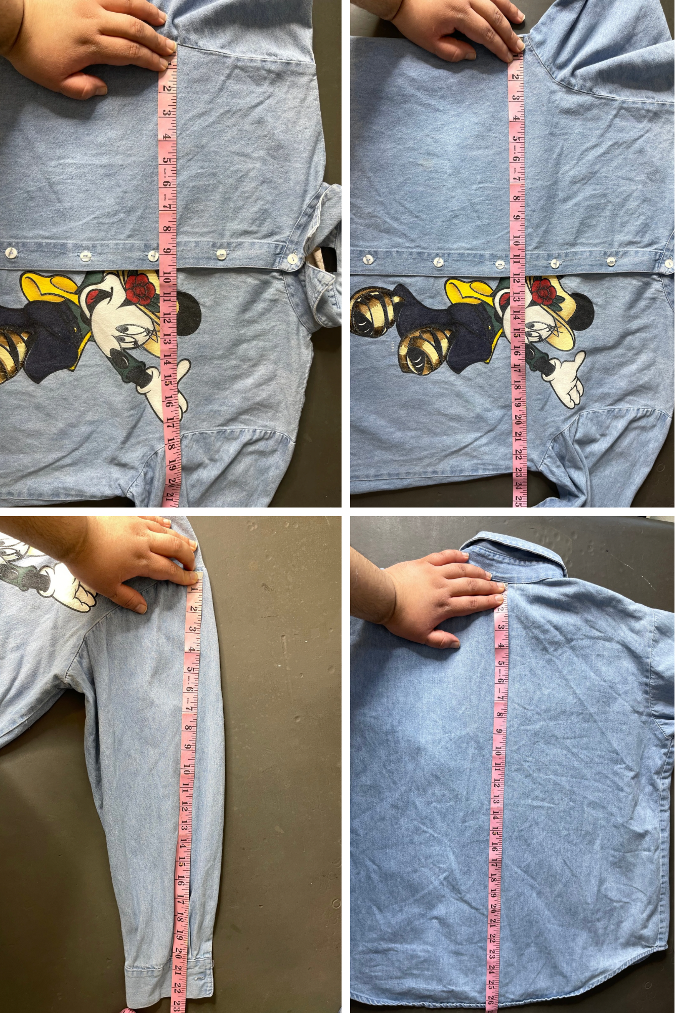 90s Minnie Mouse Denim Button Down Sz L