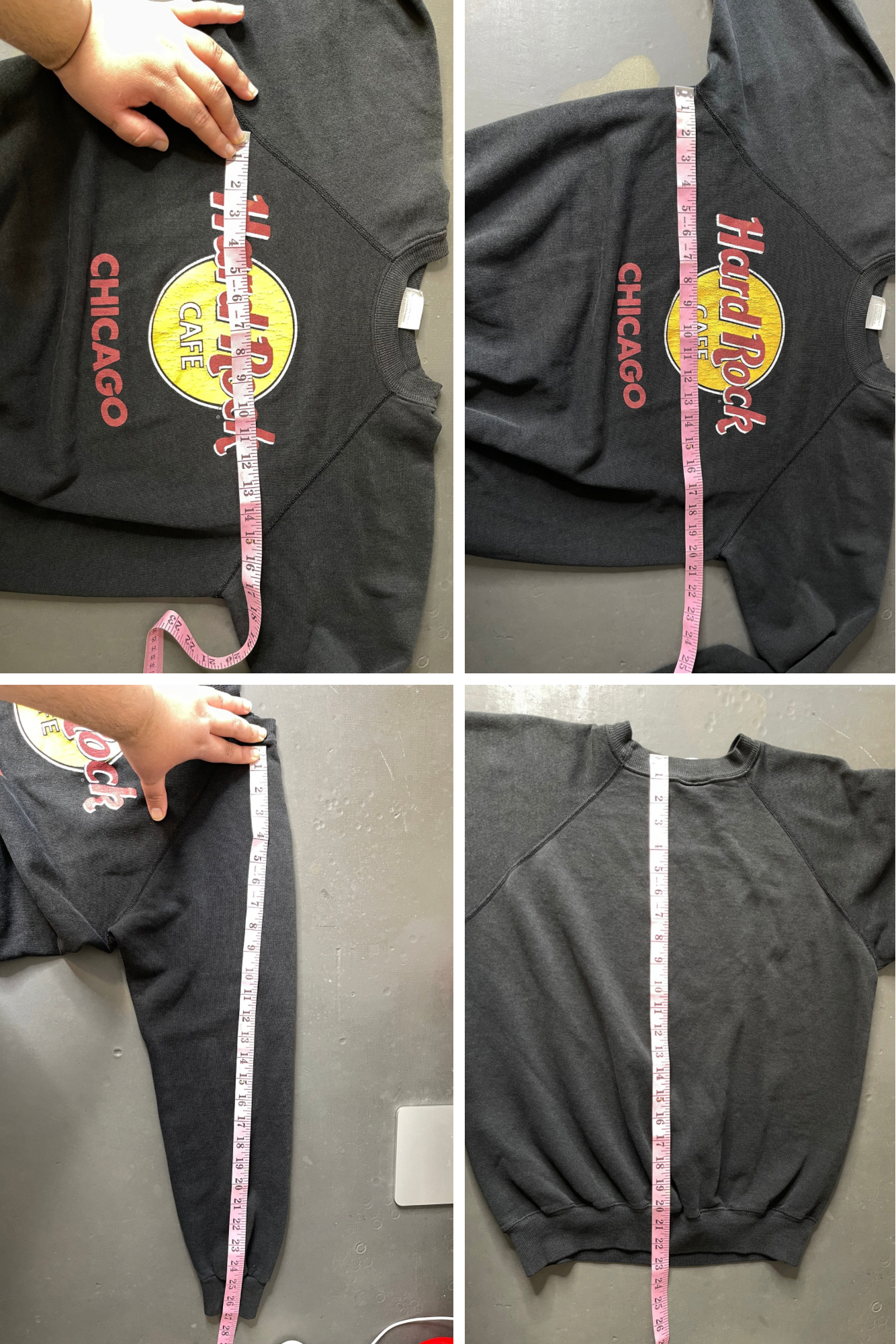 Vintage Hard rock Cafe Chicago Faded Crewneck Sweater Sz M