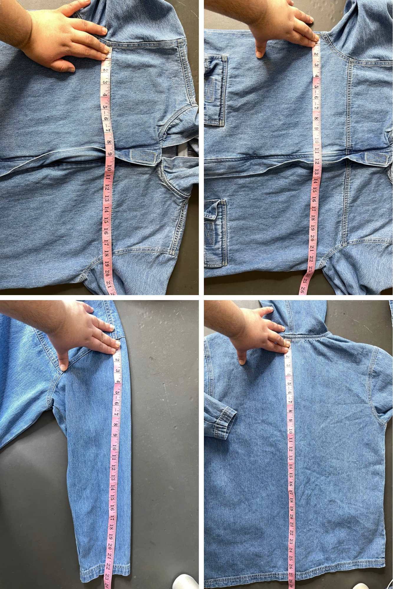 Vintage Light Wash Denim Jean Chore Hood Jacket Sz L