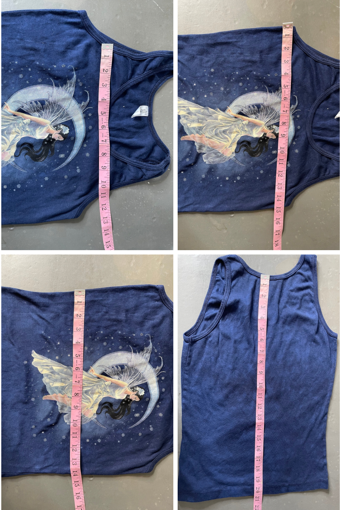 Y2K Navy Blue Moon Fairy tank sz M