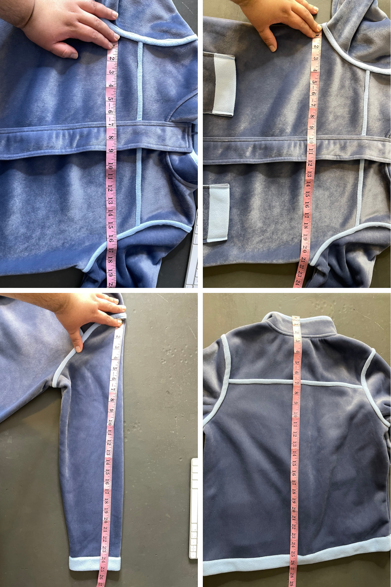 2000s velour plush & fleece trim jacket sz M