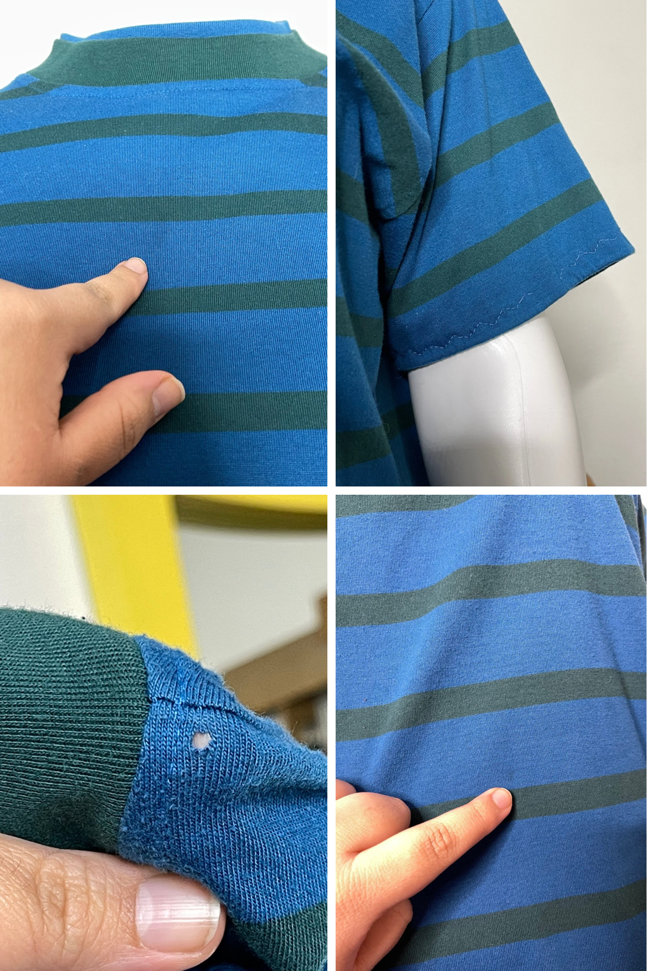 90s blue and green striped oversized tee sz 22W