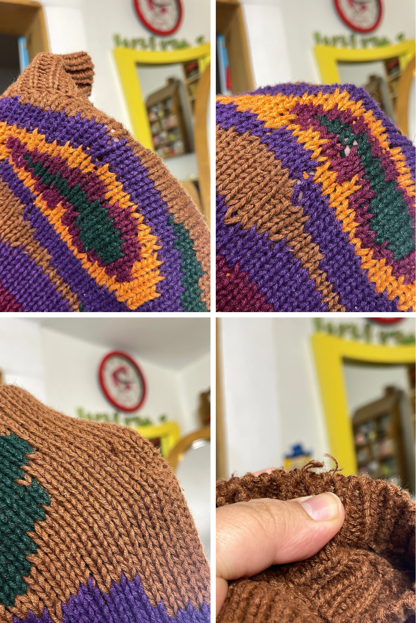 Vintage Paisley Chunky Knit Sweater Sz M