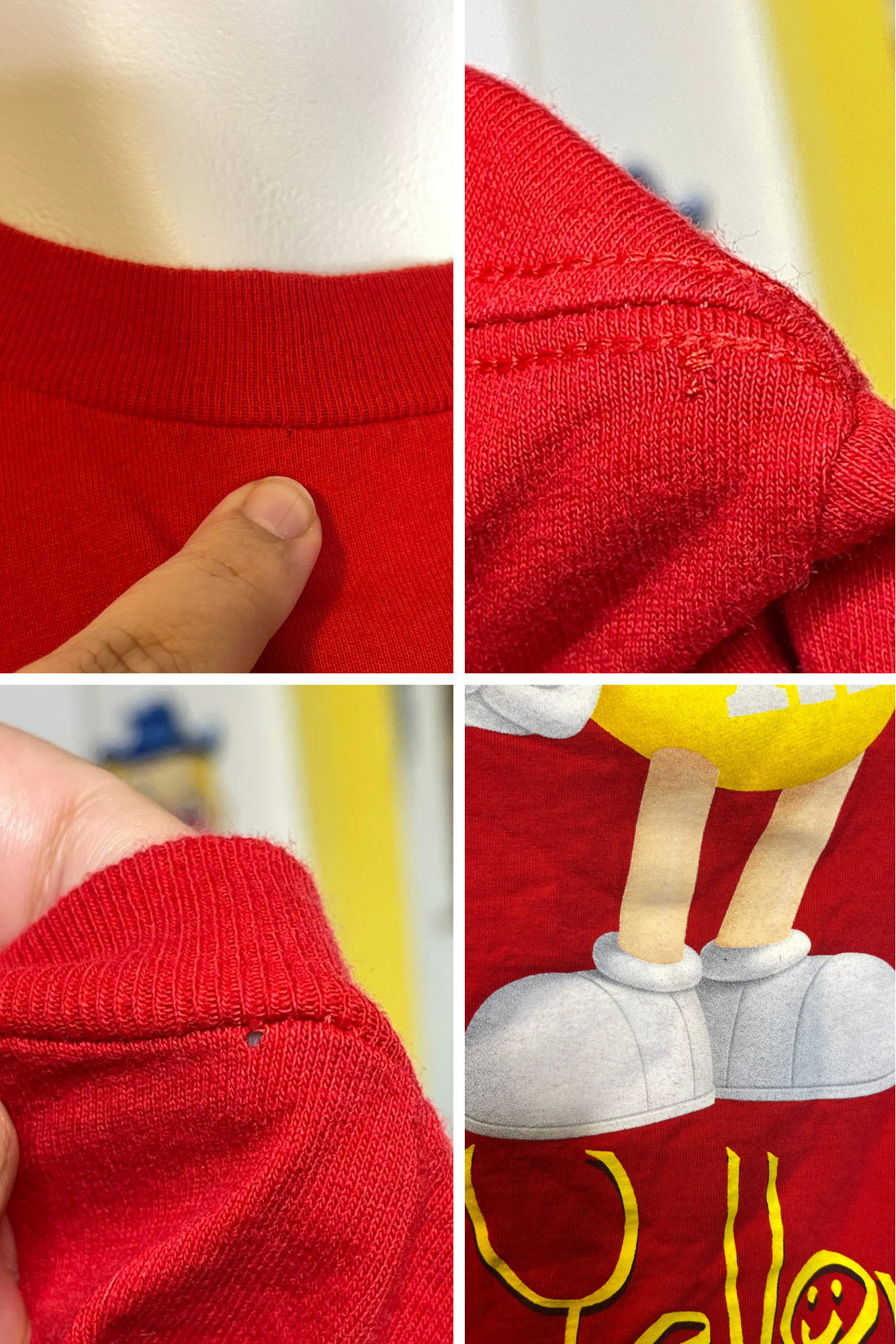 Yellow M&M Red Graphic Tee Sz L