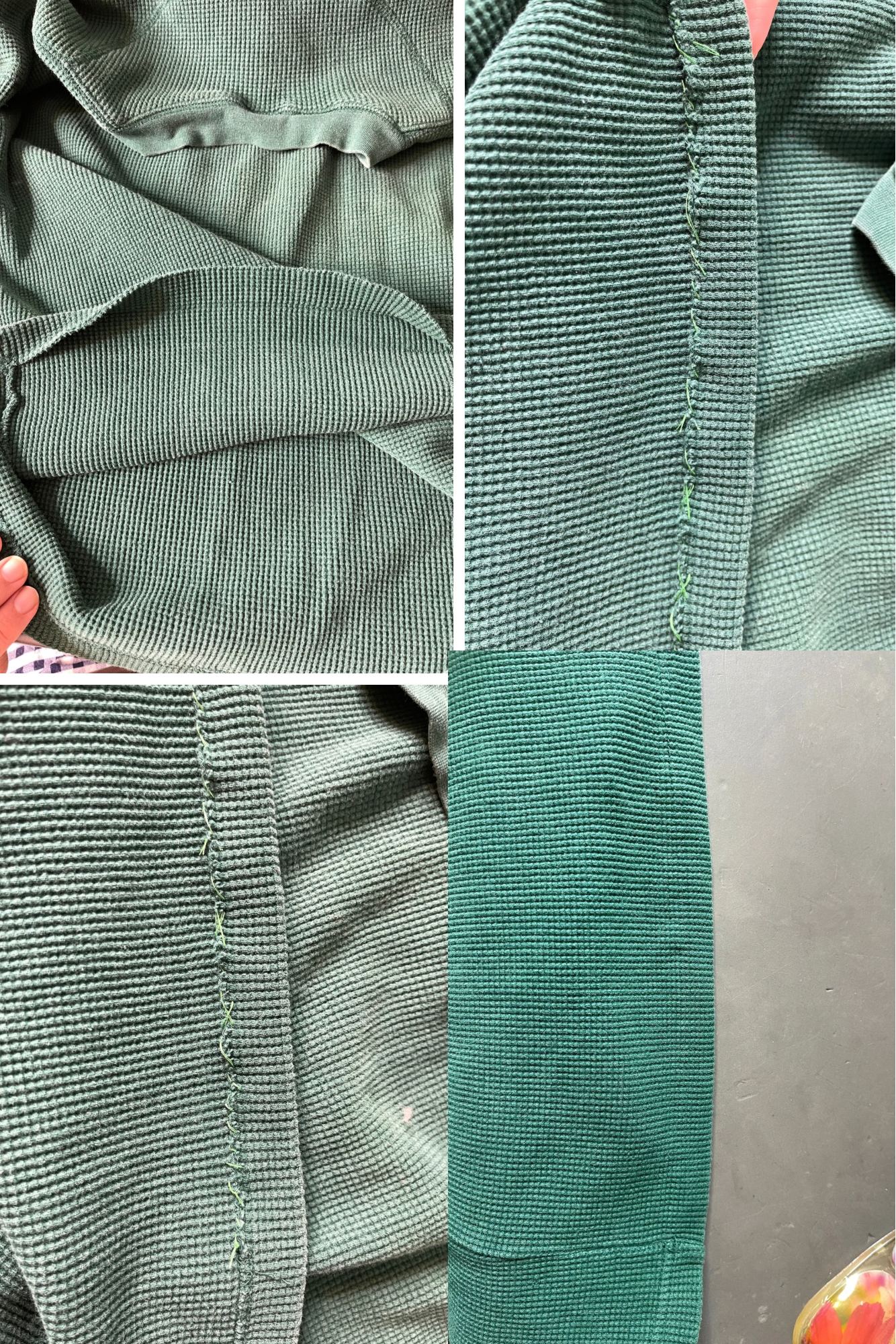 90s Green Waffle Knit Embroidered Pooh Long Sleeve Sz L