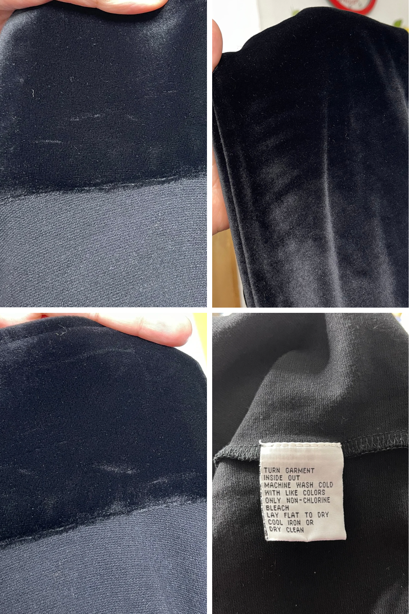 90s Black Velvet Talbots Collared Top Sz M