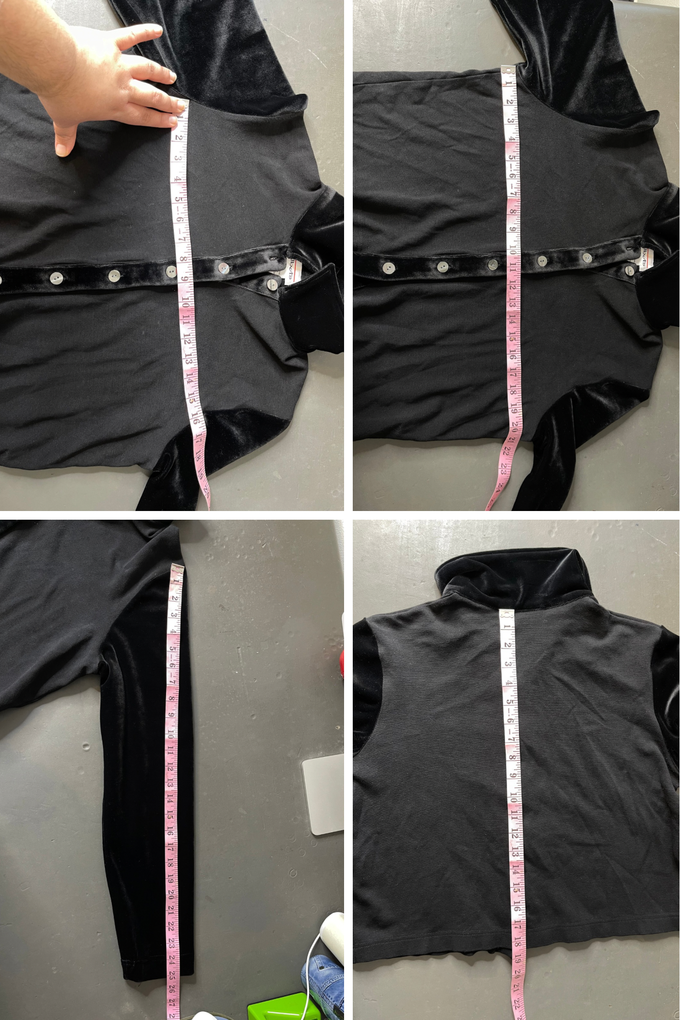 90s Black Velvet Talbots Collared Top Sz M