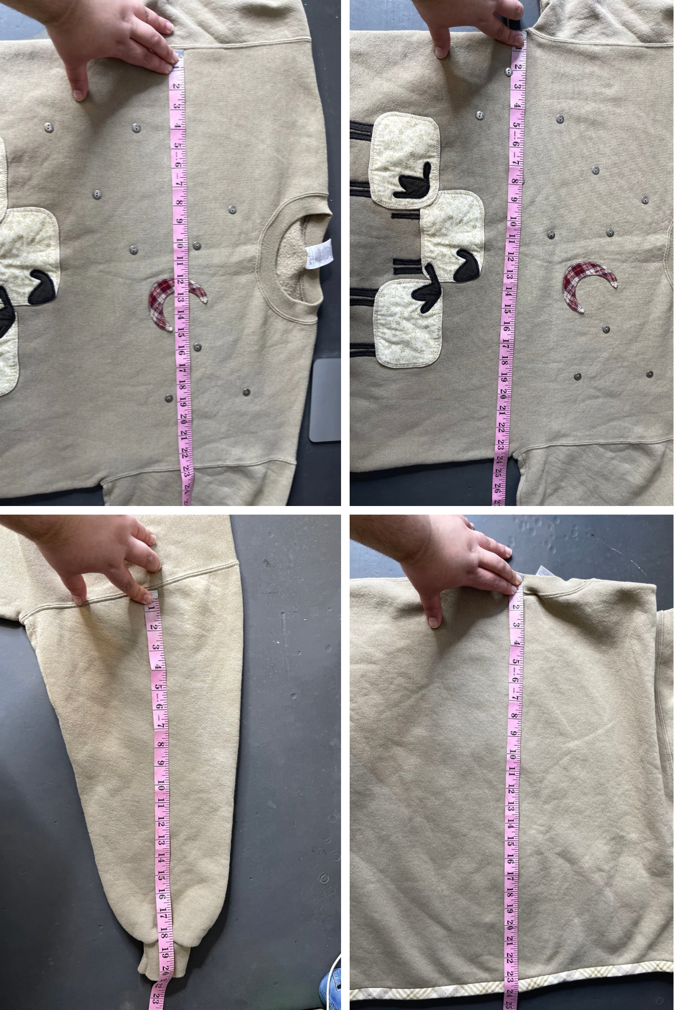 Sheep Patchwork Style Crewneck Sweater Sz L