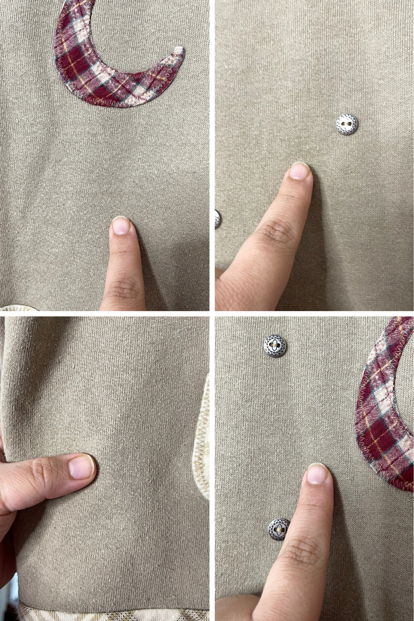 Sheep Patchwork Style Crewneck Sweater Sz L