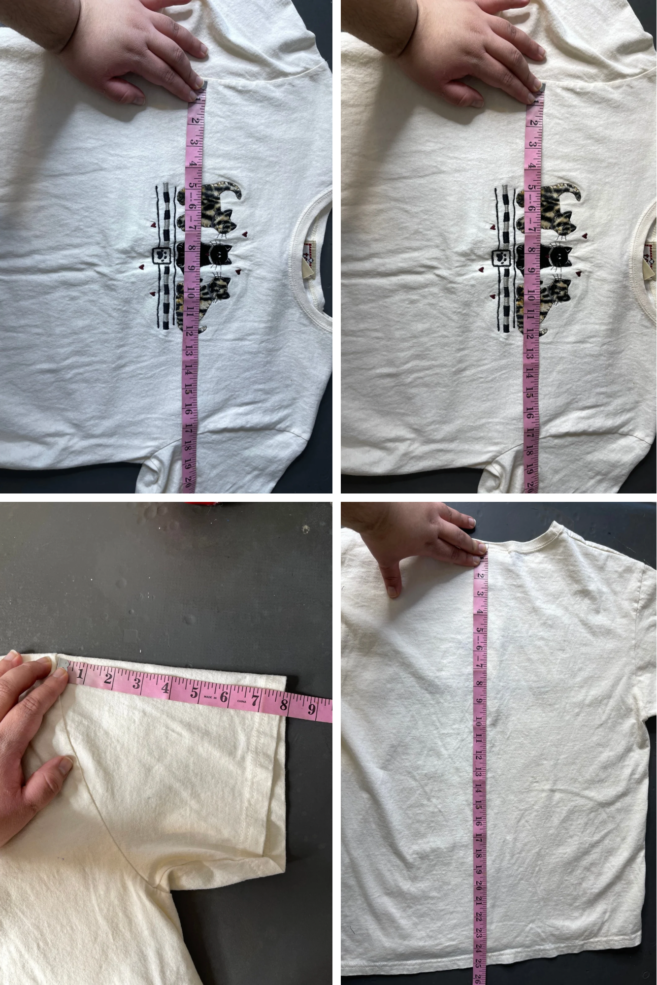 Vintage 90s Fuzzy Textured Cat Tee