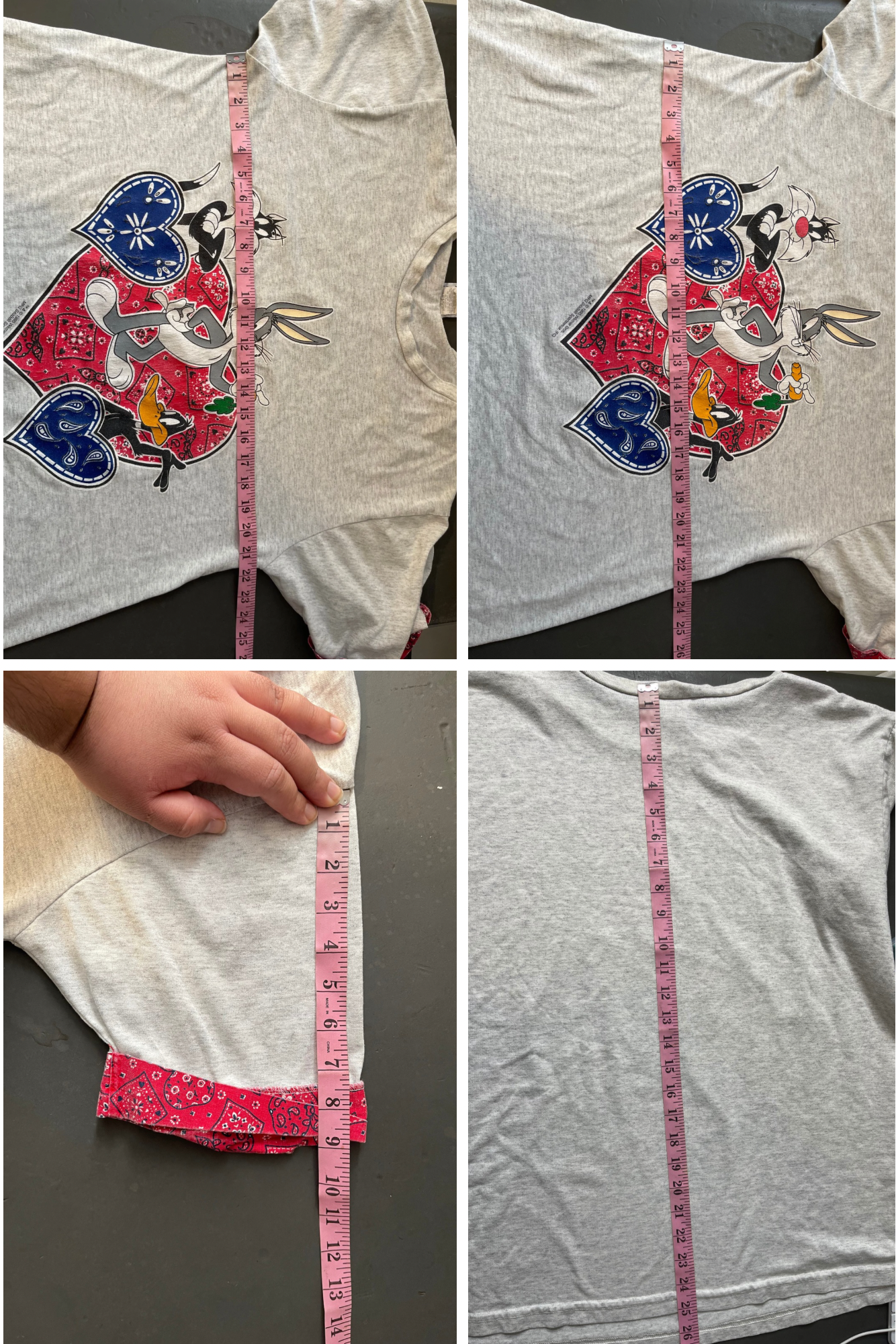 90s Looney Tunes Bandana print tee sz XL