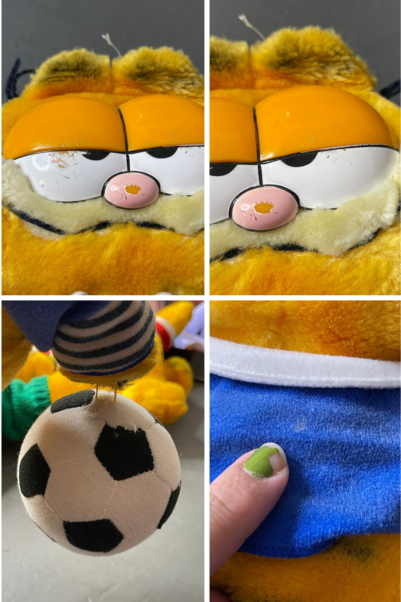 Vintage 80s Soccer Player Garfield Plush