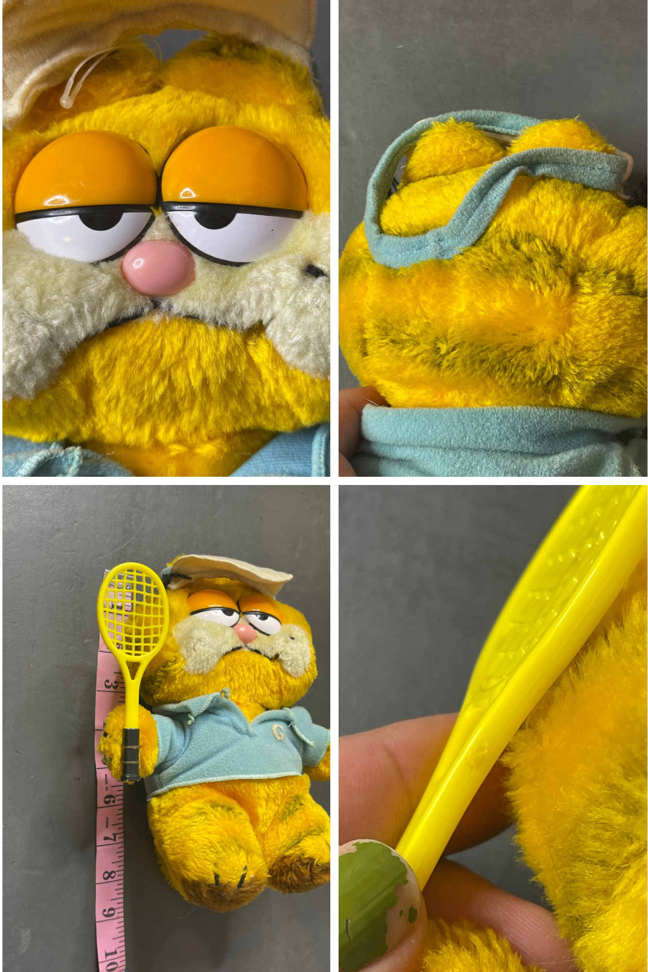 Vintage 80s Garfield Tennis Player Plush