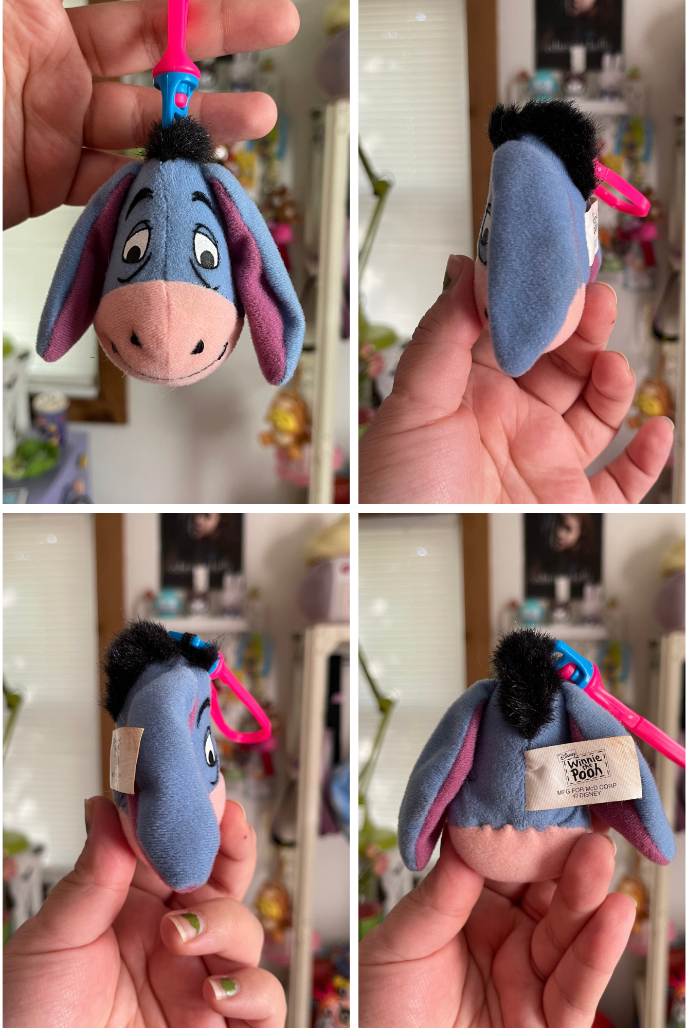 90s Eeyore Plush Keychain