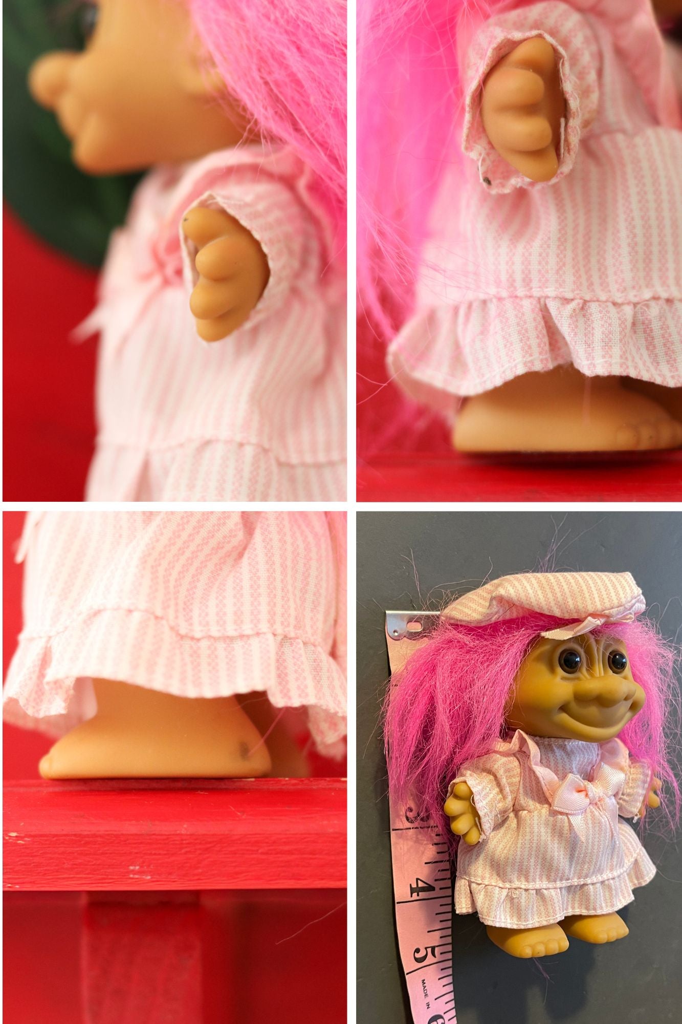 Vintage Pink Girl Bedtime Troll