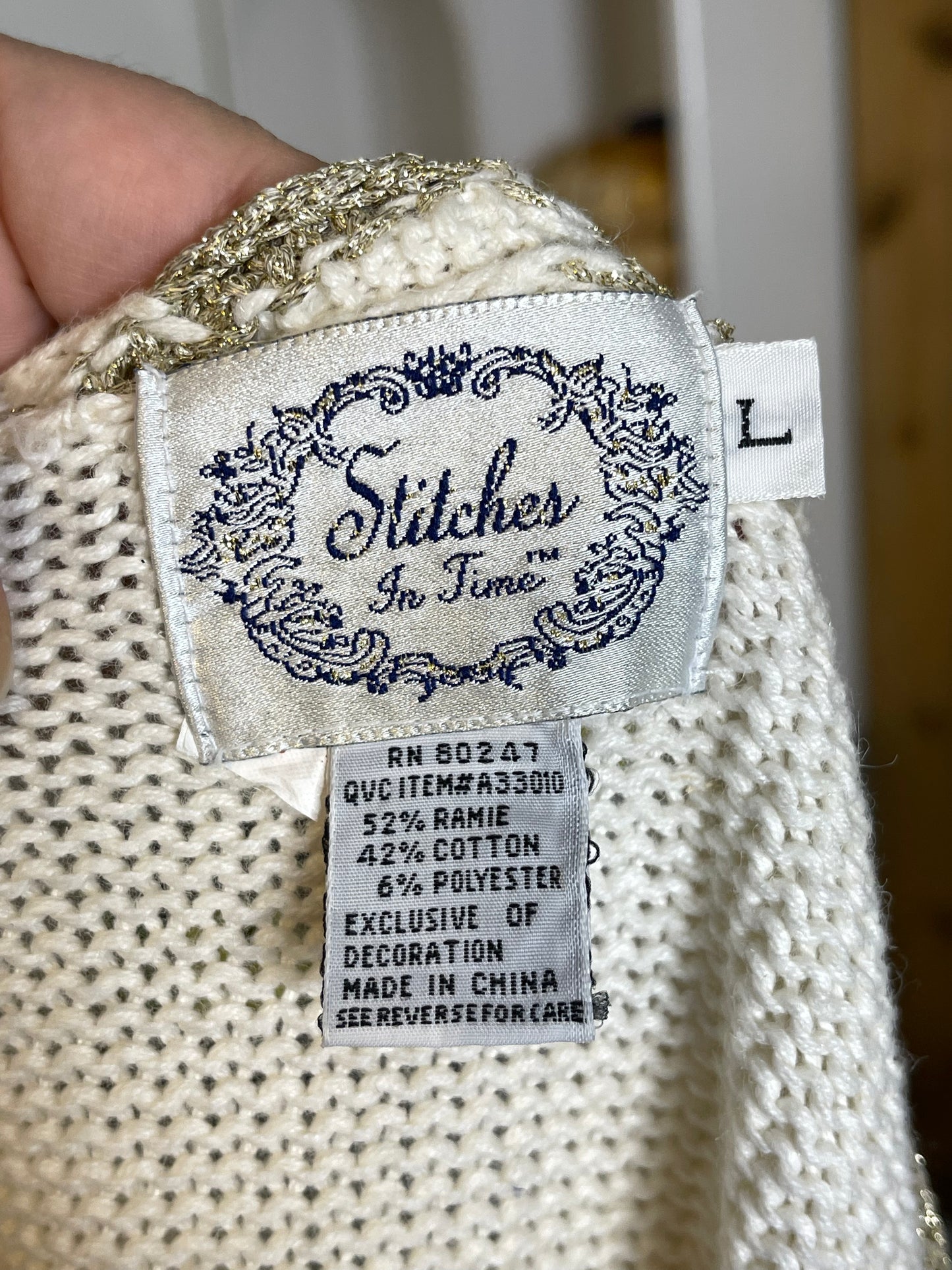 Vintage 90s Holiday Angels Love Bows Oversized Knit Cardigan Sz L