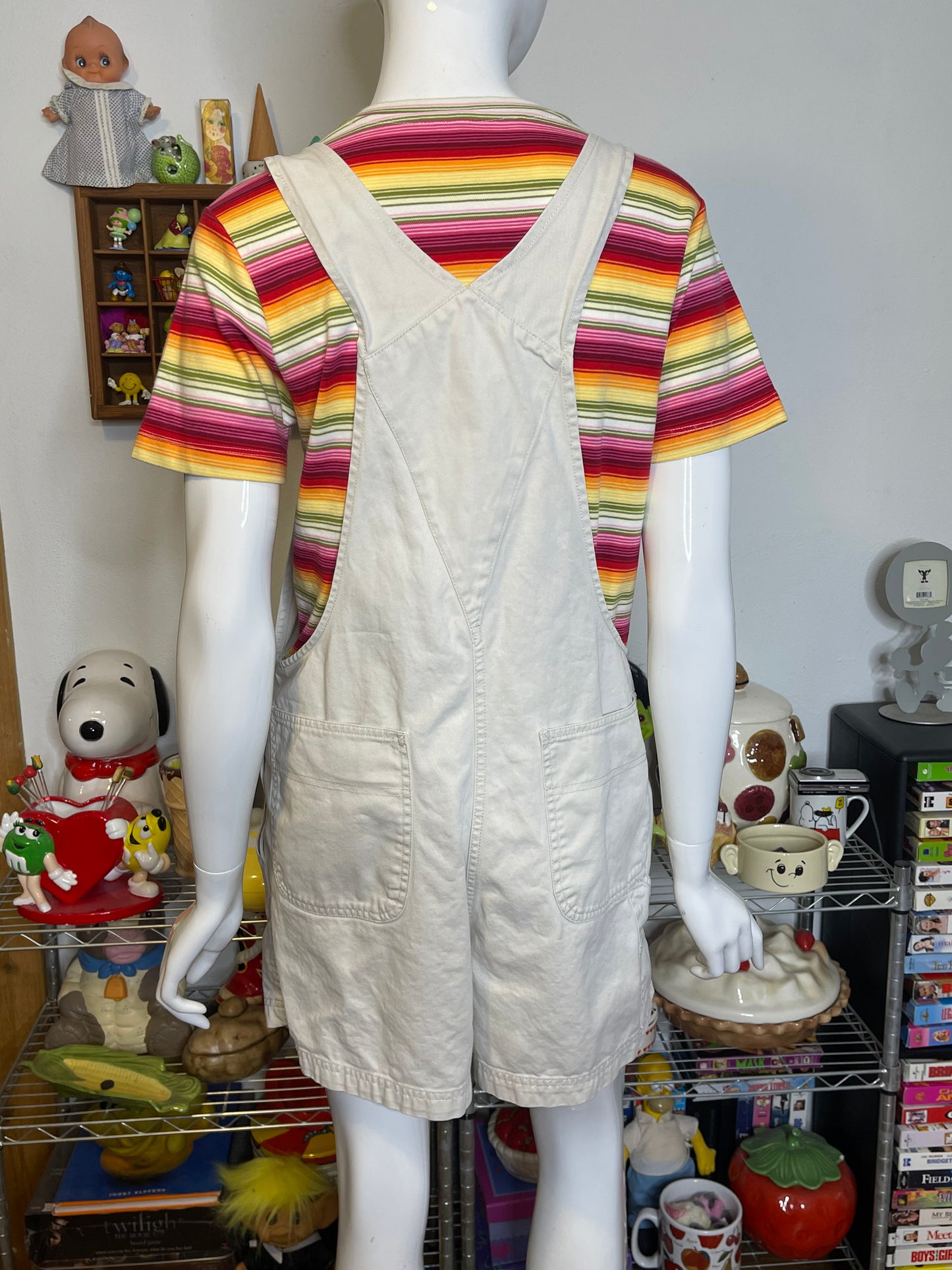 2000s Ralph Lauren Polo Beige Cream Khaki Overalls Sz L