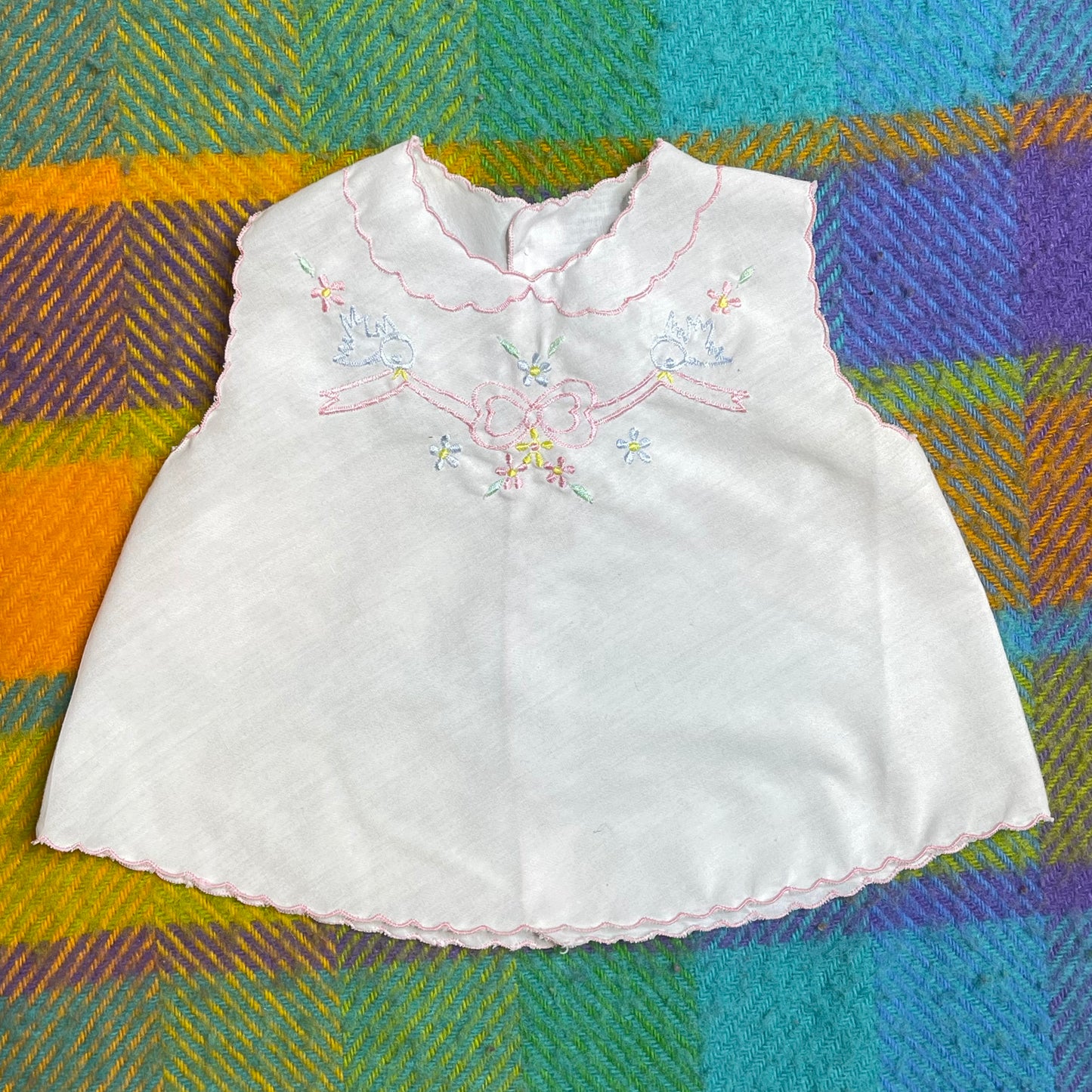 Vintage Sheer Embroidered Spring Bow Bird Top/Dress Sz INF