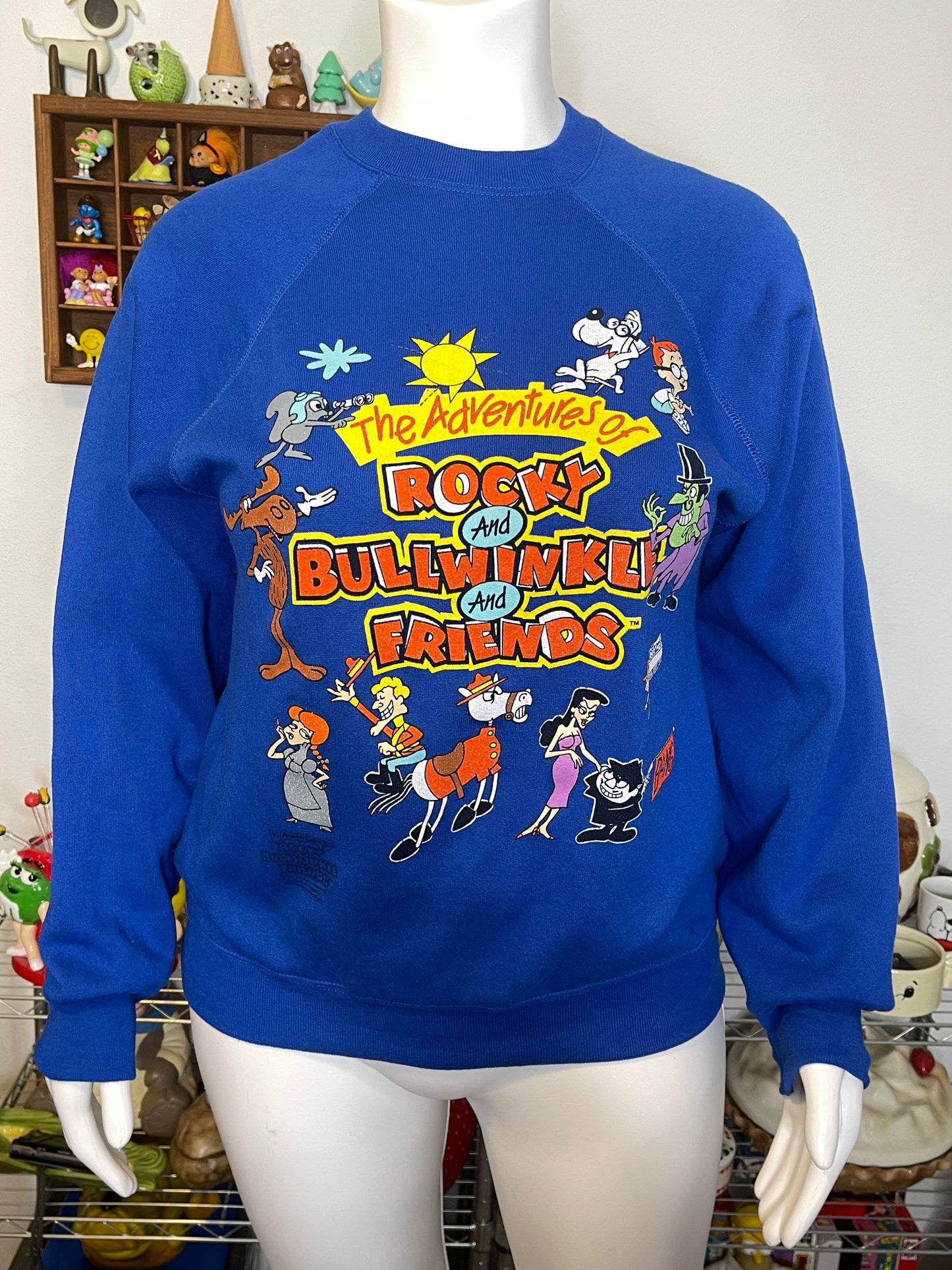 Vintage The Adventures of Rocky and Bullwinkle and friends crewneck sweater Sz L