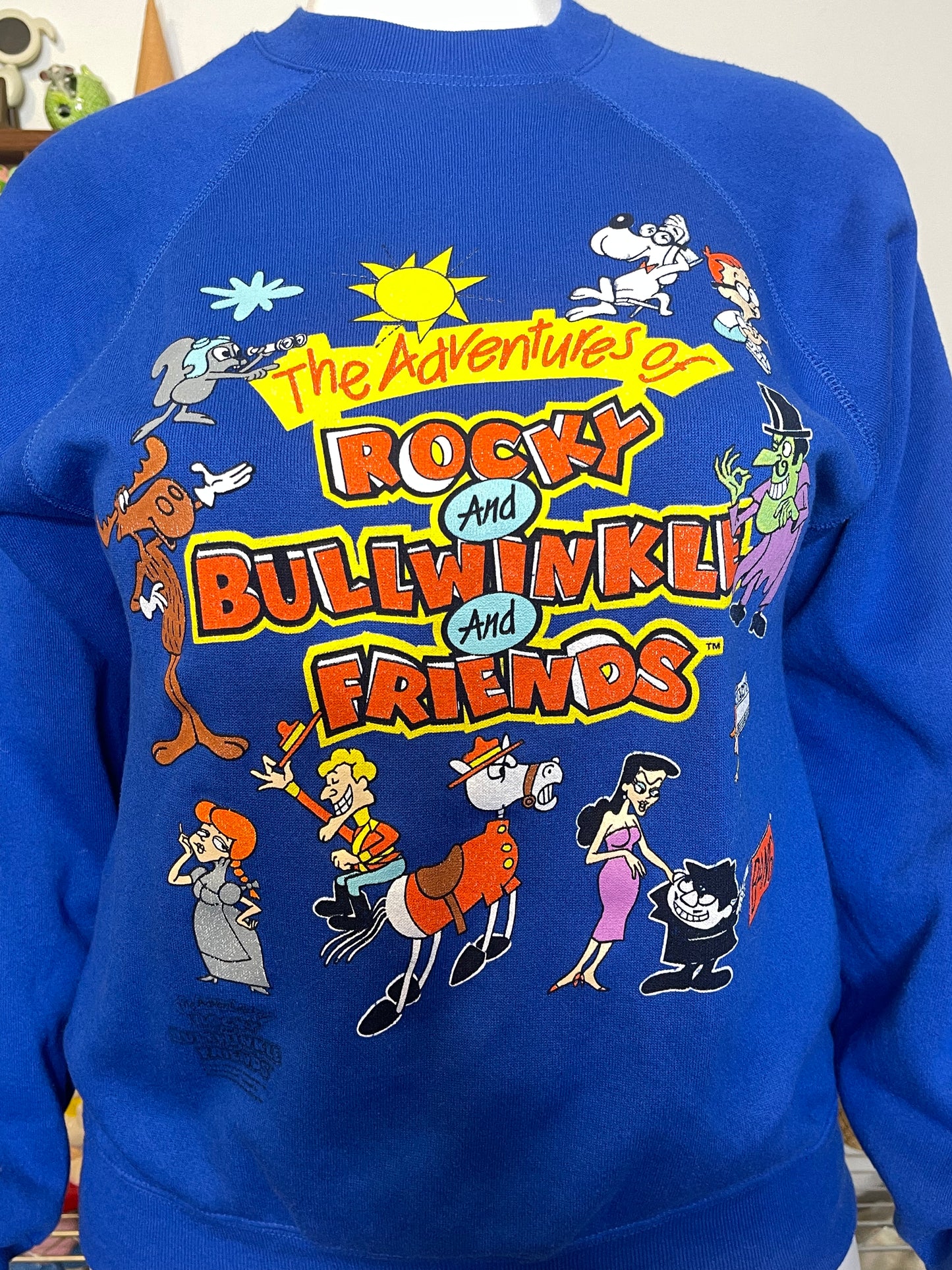 Vintage The Adventures of Rocky and Bullwinkle and friends crewneck sweater Sz L