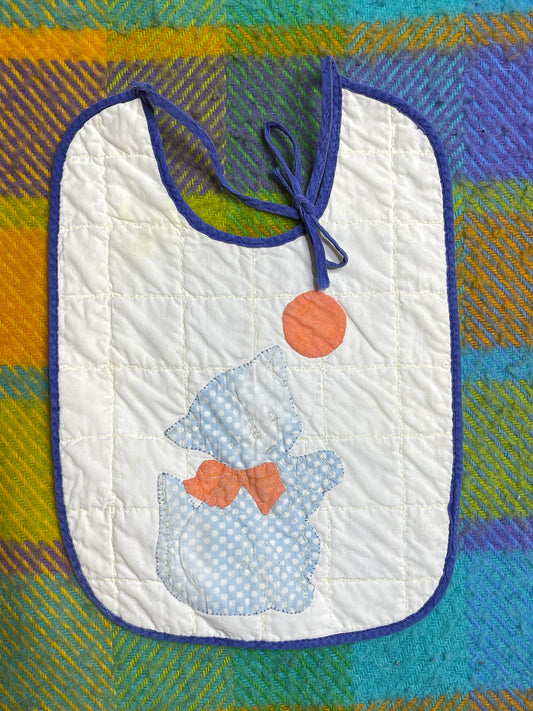 Vintage 3pc Flawed Baby Patchwork & Embroidered Bibs