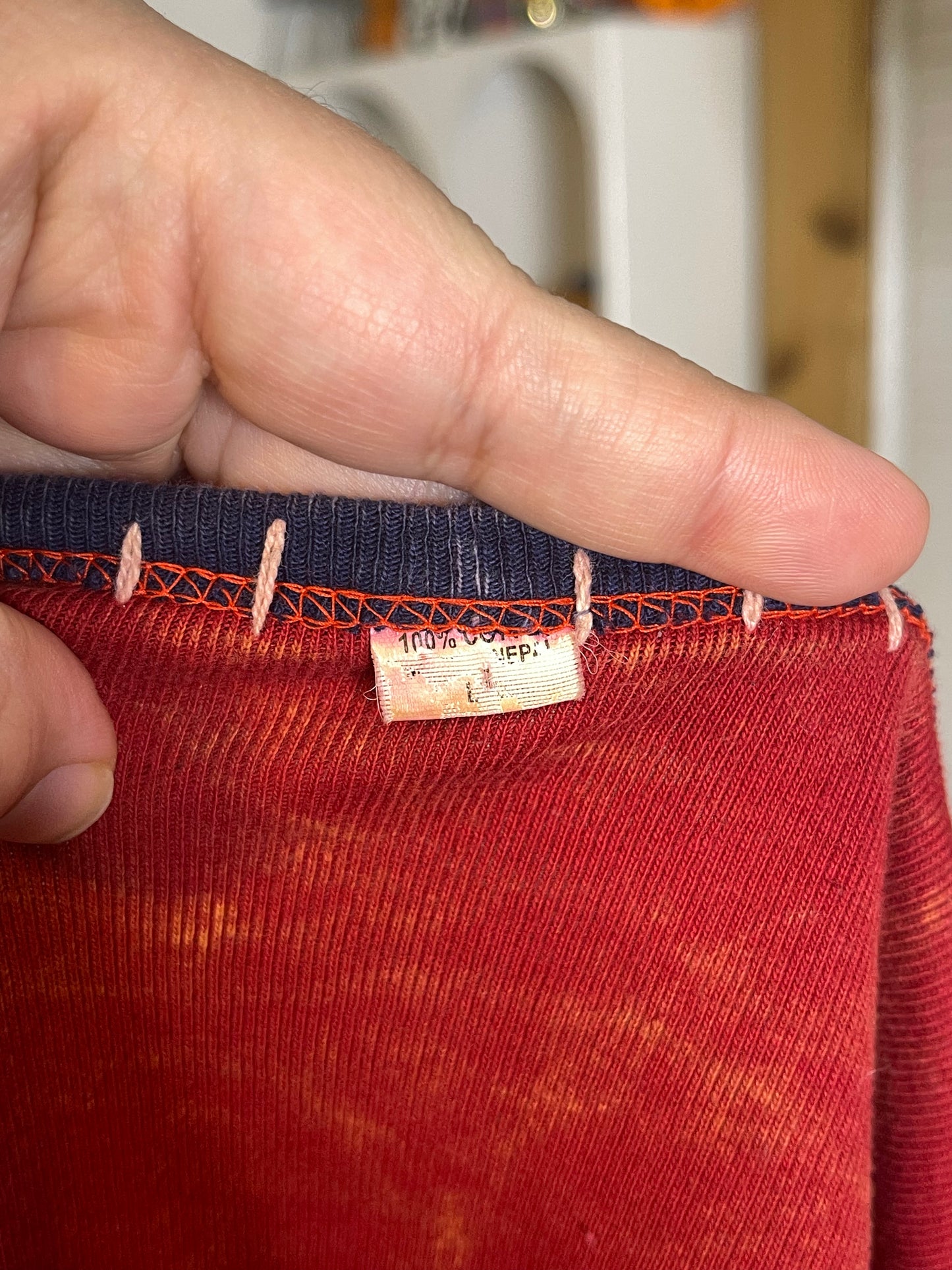 Colorful Patchwork Embroidered Long Sleeve Sz L/XL